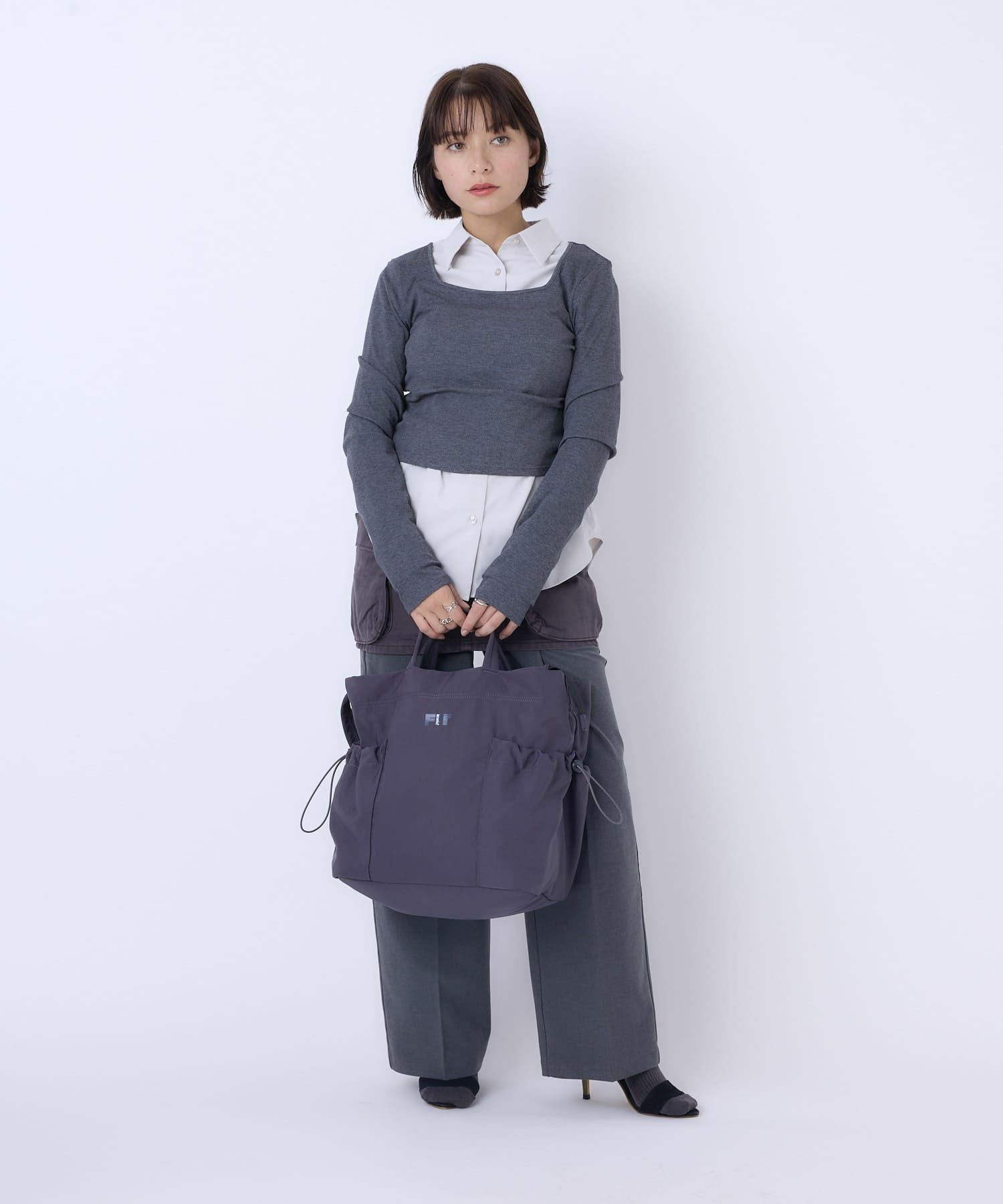 anello FIT FLOOP ショルダーバッグ A4 両面撥水 ATR0402 ダークグレー