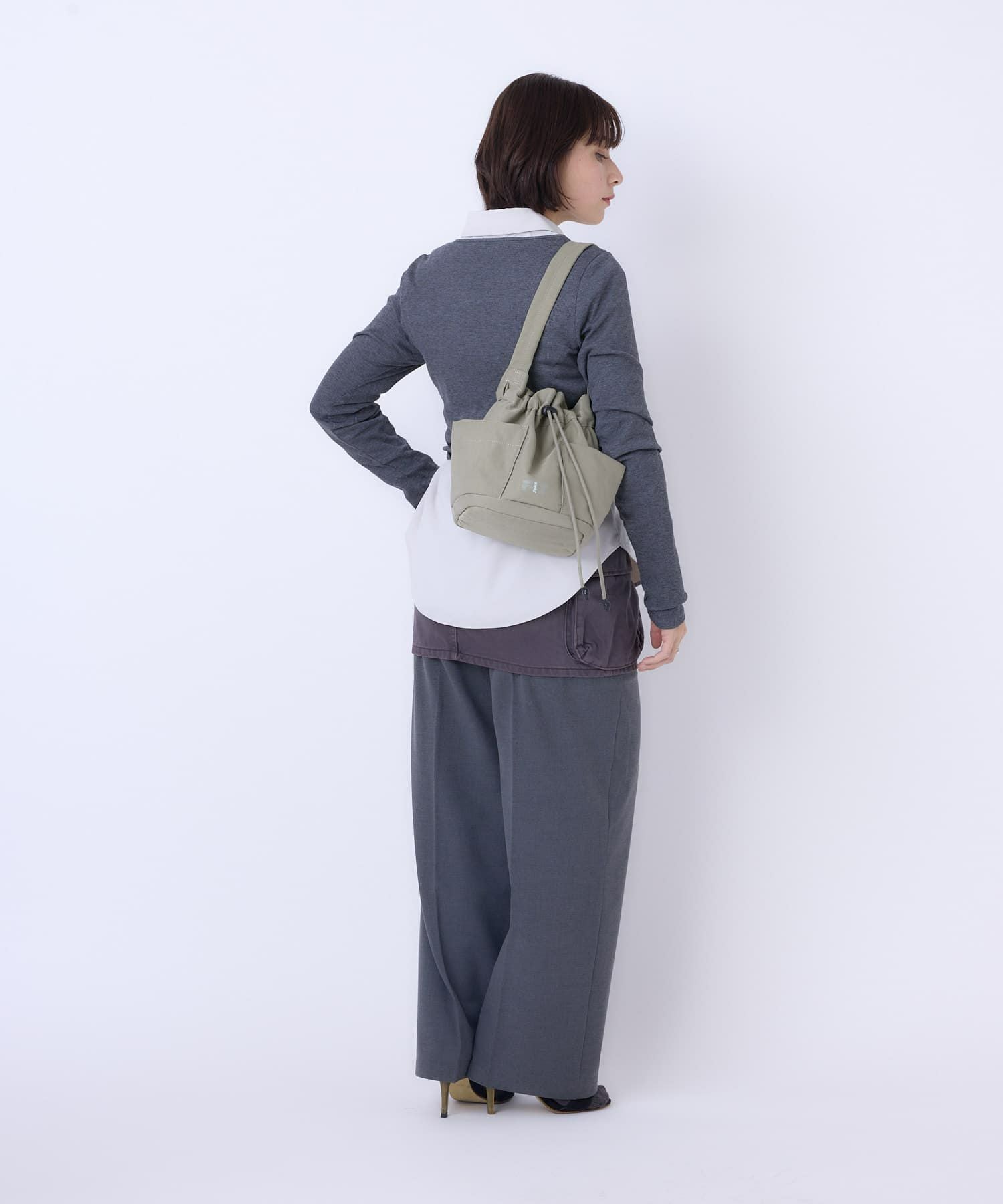 anello FIT FLOOP ショルダーバッグ ミニショルダー 巾着 両面撥水 ATR0403 グレーベージュ