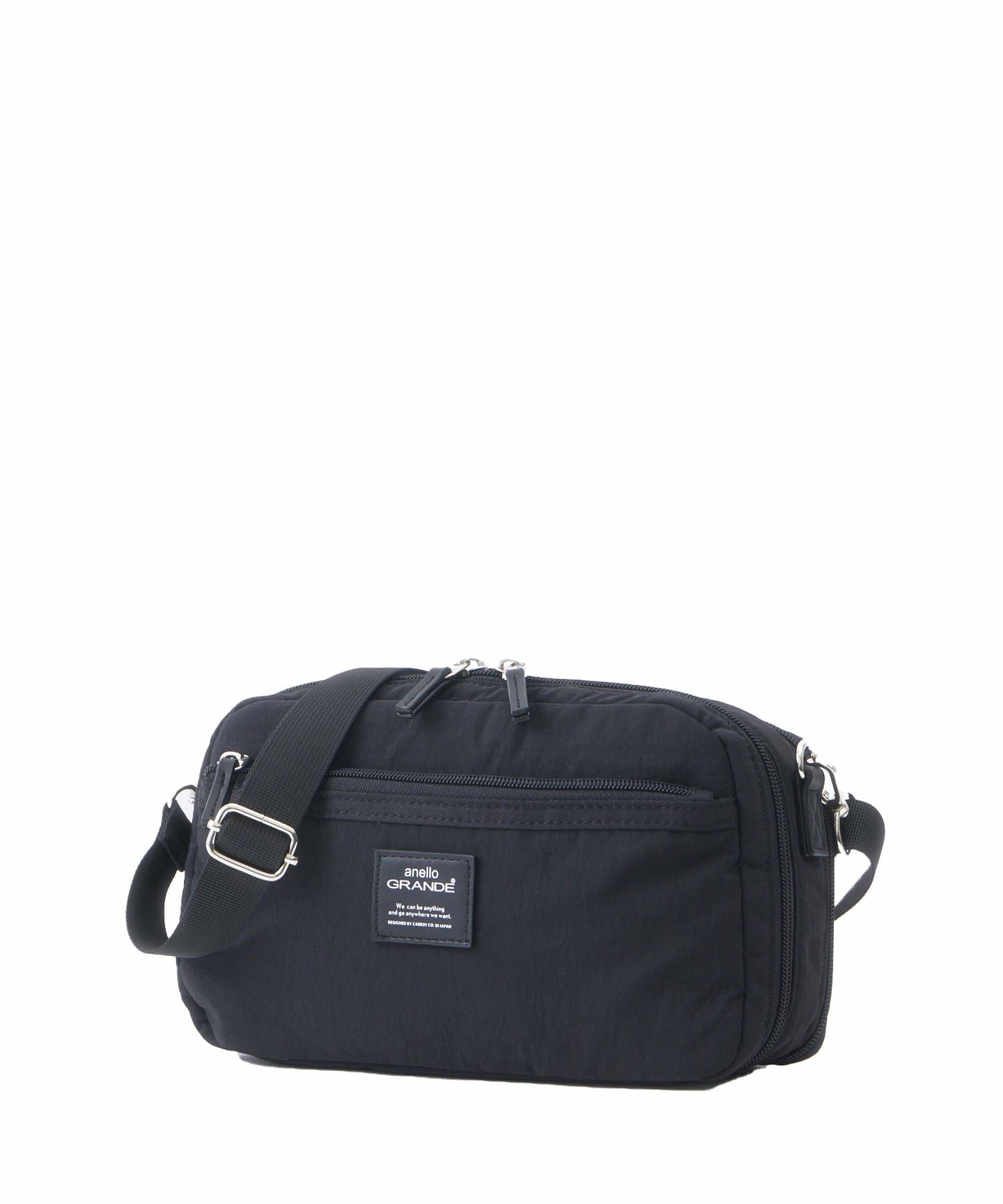 anelloGRANDE ショルダーバッグ ２WAY  撥水 軽量 ポーチ型 GHM1062 ブラック