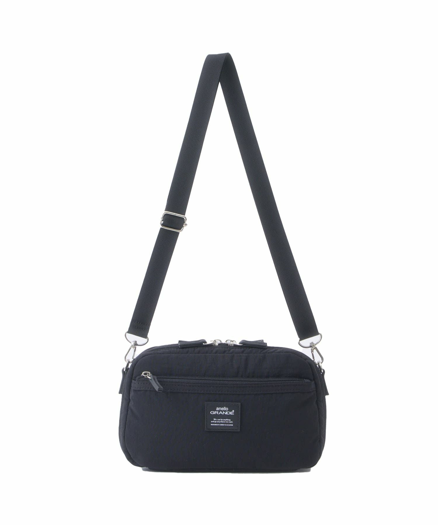 anelloGRANDE ショルダーバッグ ２WAY  撥水 軽量 ポーチ型 GHM1062 ブラック