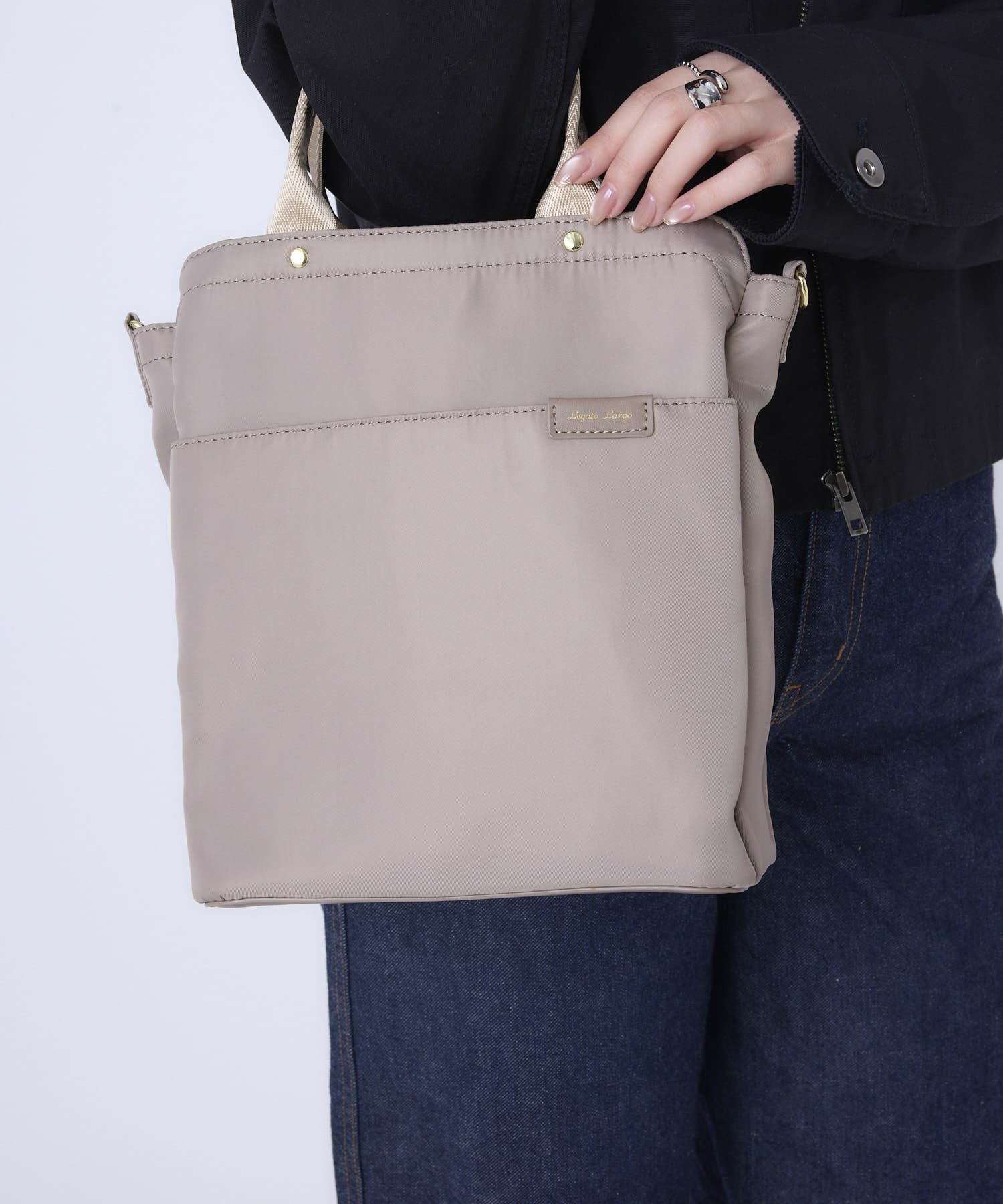 Legato Largo トートバッグ ２WAY A5収納 Stand Style LH-D1581 グレーベージュ