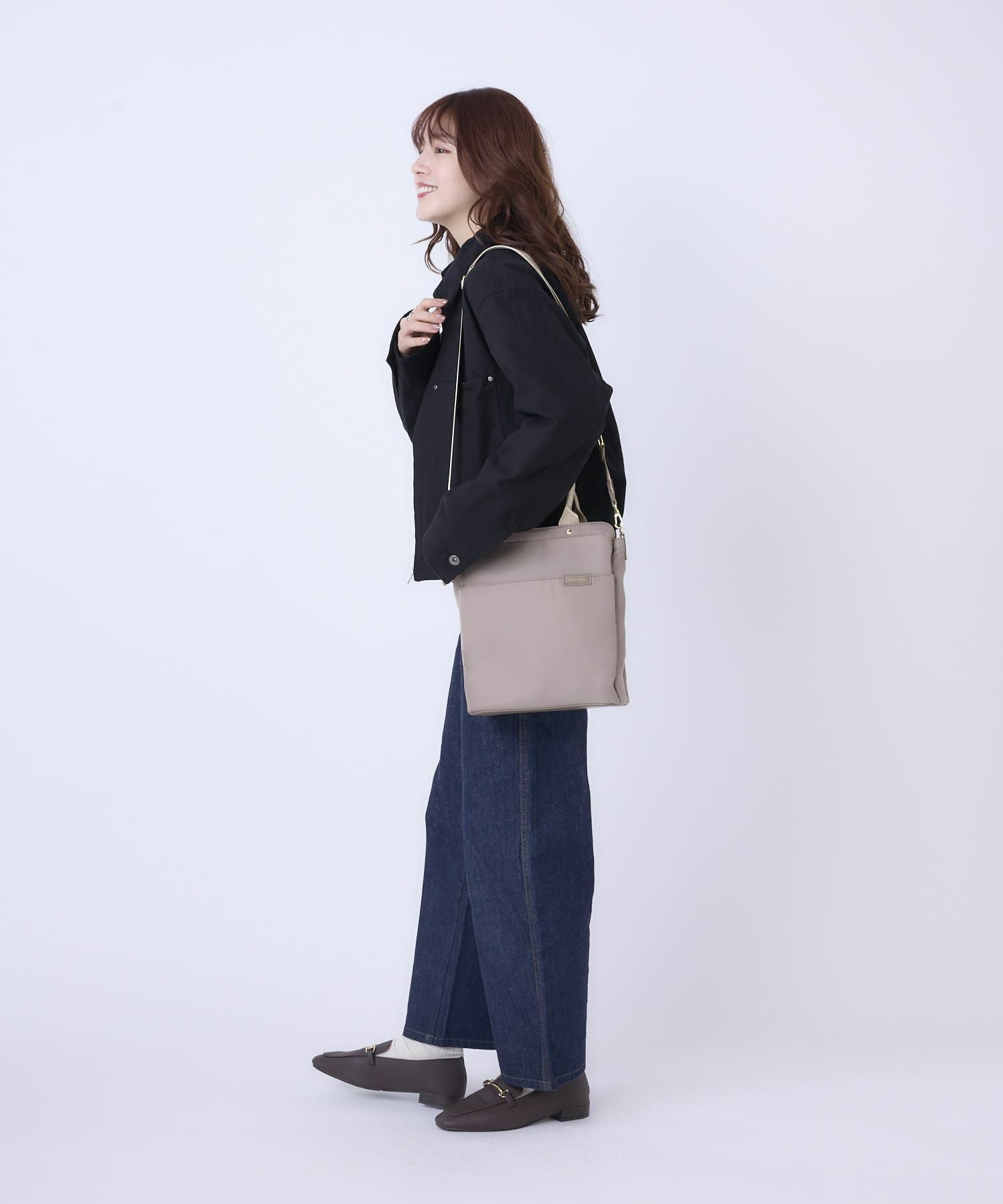 Legato Largo トートバッグ ２WAY A5収納 Stand Style LH-D1581 グレーベージュ