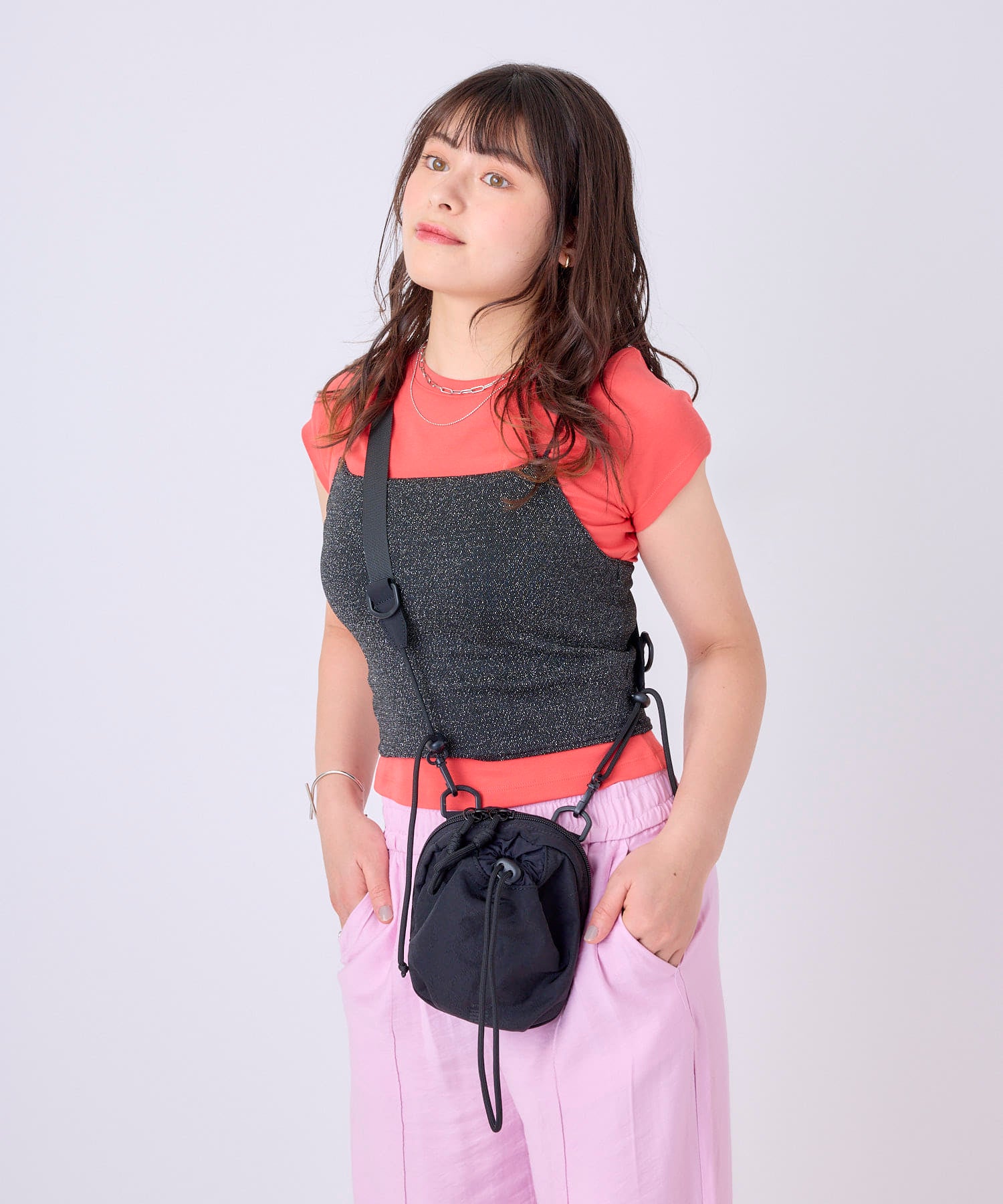 anello ミニショルダーバッグ　FIT　PUMP　洗濯可能　ショルダー取り外し可能　ATB5161　サブバッグ
