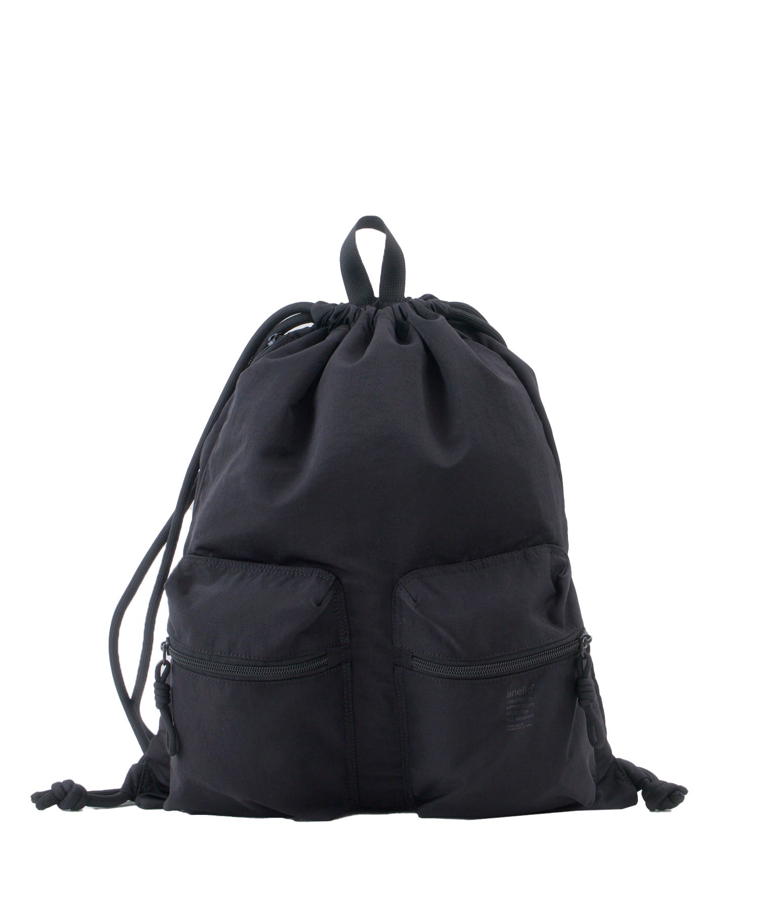 anello ナップサック　PUMP　FIT　A4 洗濯可能　ATB5163　前面ポケット付き　ブラック