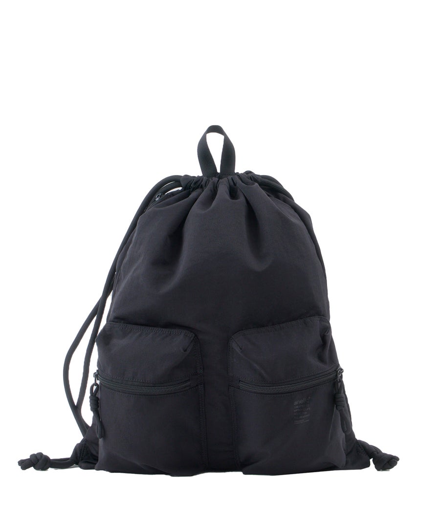 anello ナップサック　PUMP　FIT　A4 洗濯可能　ATB5163　前面ポケット付き　ブラック