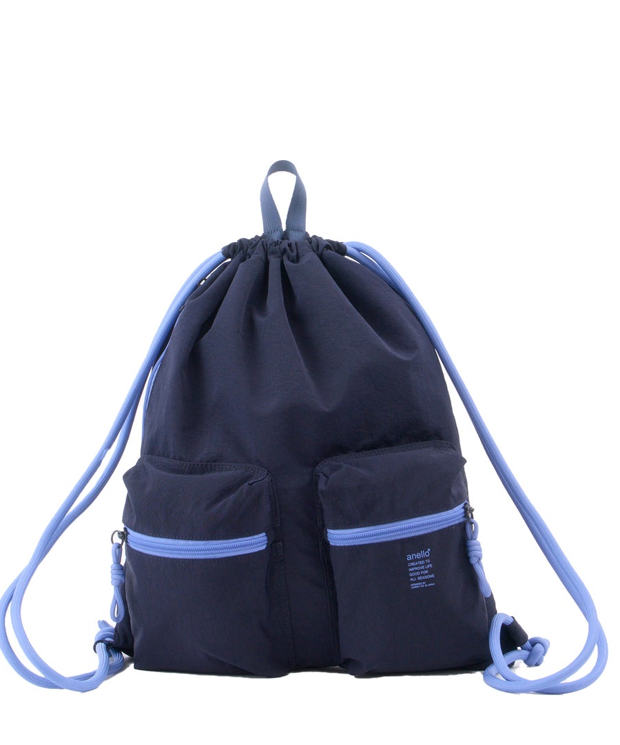 anello ナップサック　PUMP　FIT　A4 洗濯可能　ATB5163　前面ポケット付き　ネイビー
