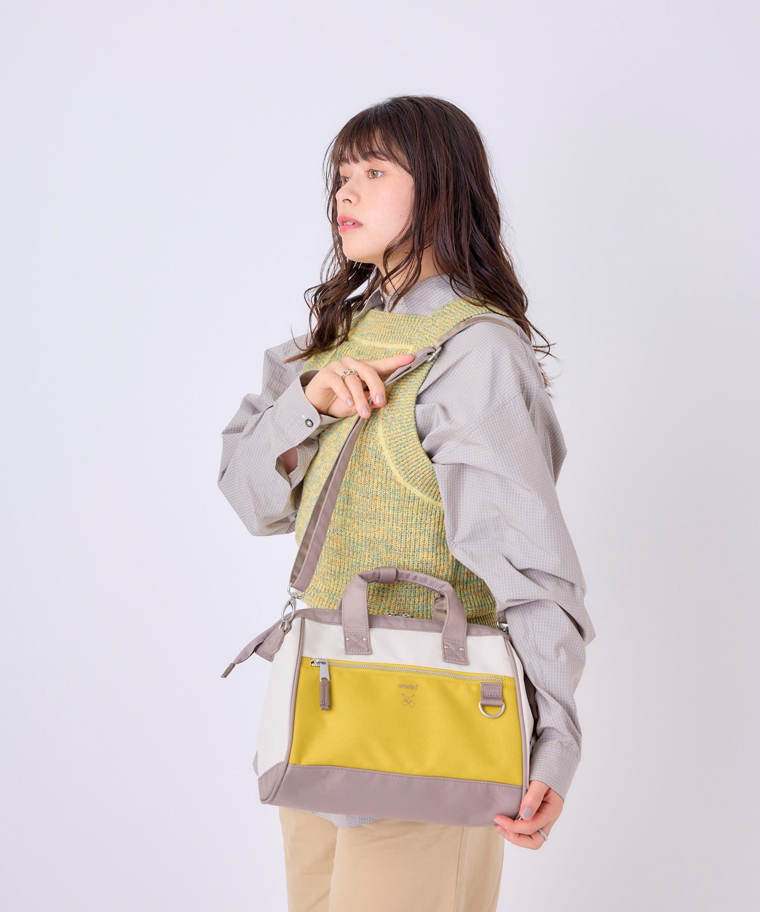 ◎口金2WAYショルダーバッグ 配色カラー/CROSS BOTTLE[ノベルティ対象