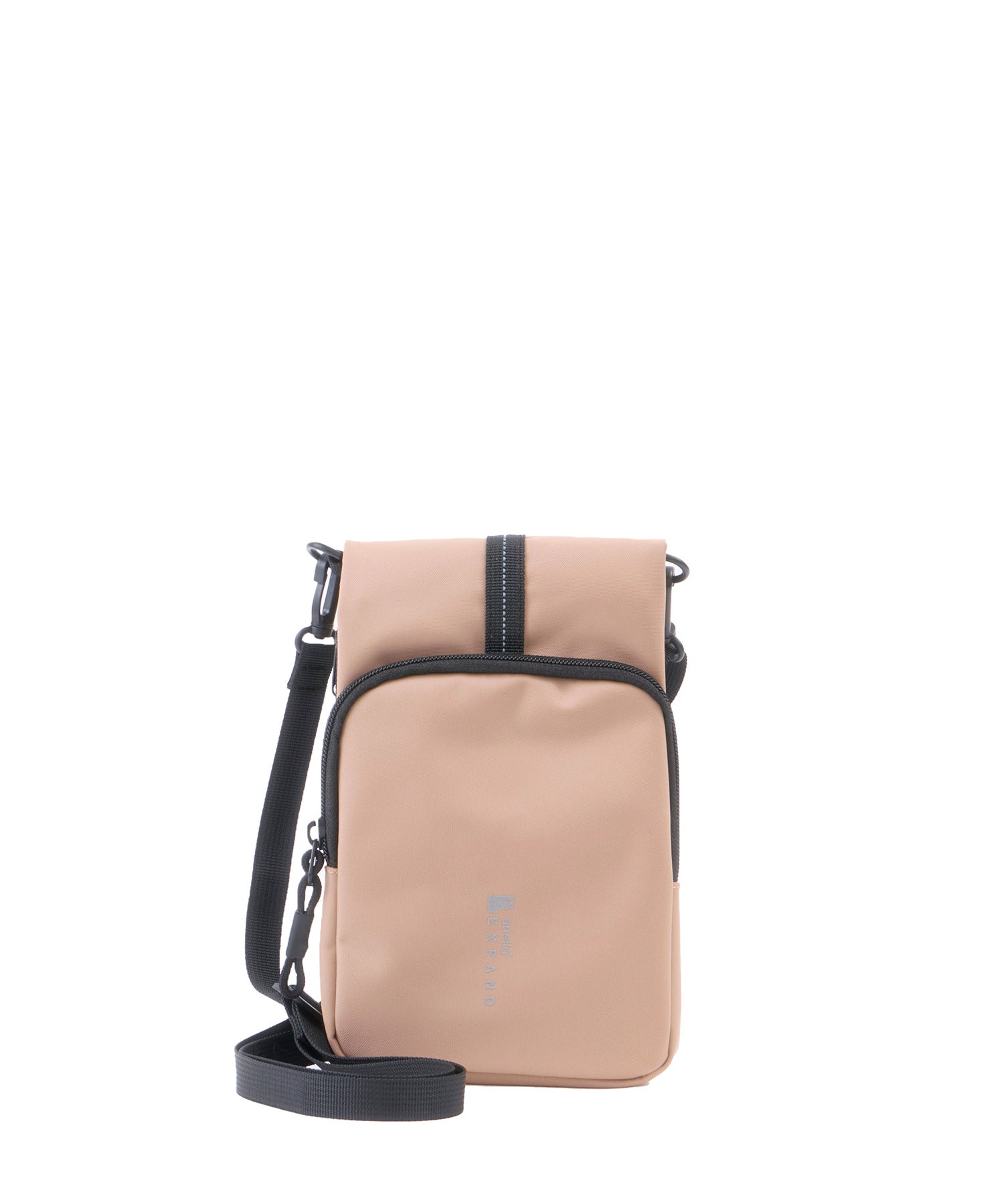 anello ミニショルダーバッグ　PACKT　ATR0413　撥水加工　トラベルバッグ　サブバッグ　ショルダー取り外し可能　メッシュポケット　ベージュ　EXPAND
