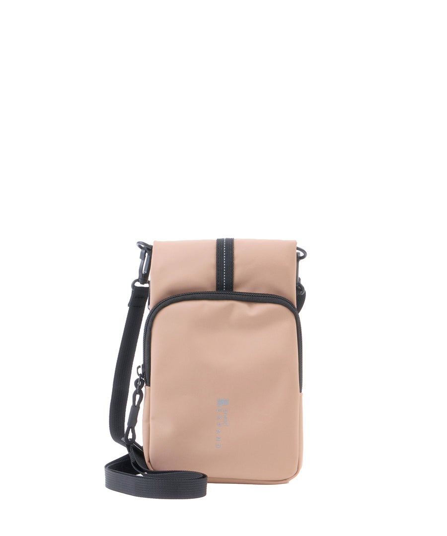 anello ミニショルダーバッグ　PACKT　ATR0413　撥水加工　トラベルバッグ　サブバッグ　ショルダー取り外し可能　メッシュポケット　ベージュ　EXPAND