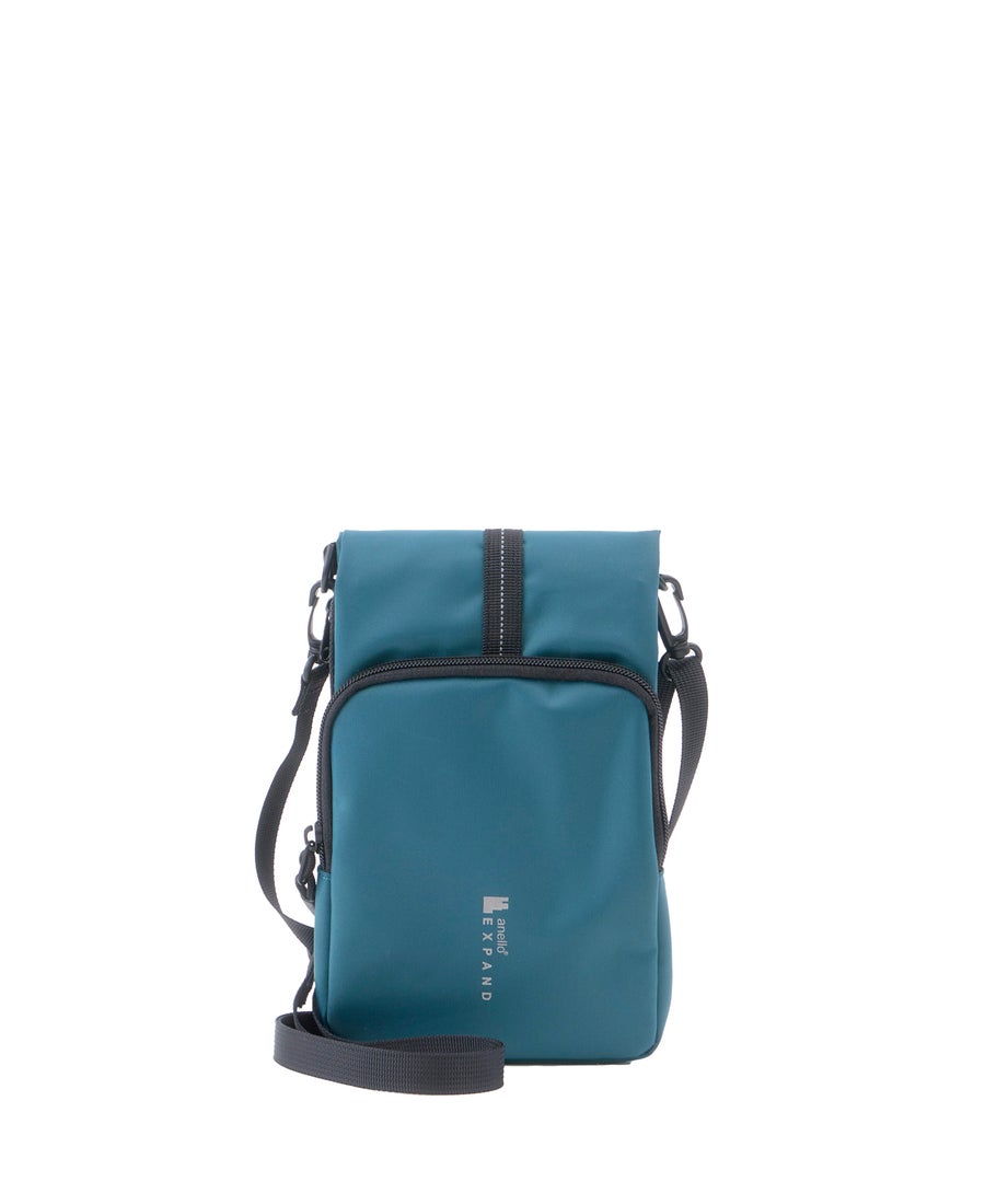 anello ミニショルダーバッグ　PACKT　ATR0413　撥水加工　トラベルバッグ　サブバッグ　ショルダー取り外し可能　メッシュポケット　ブルー　EXPAND