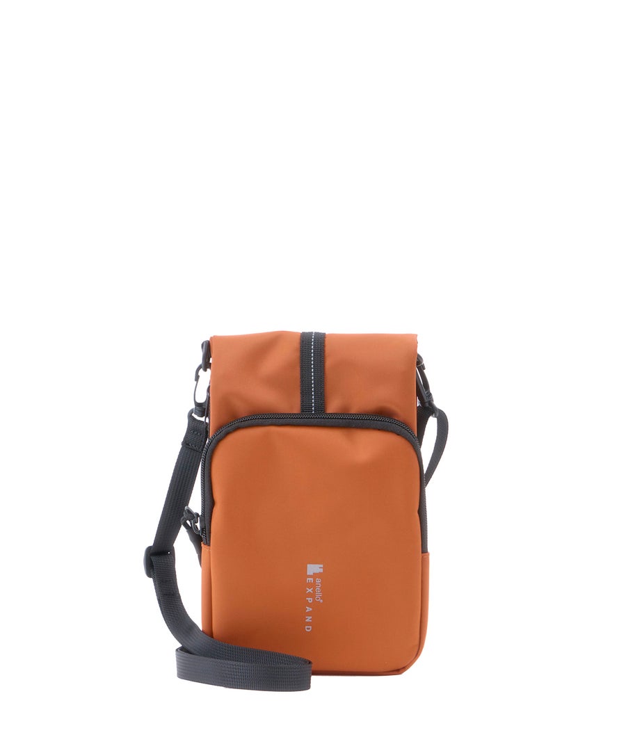 anello ミニショルダーバッグ　PACKT　ATR0413　撥水加工　トラベルバッグ　サブバッグ　ショルダー取り外し可能　メッシュポケット　キャメル　EXPAND