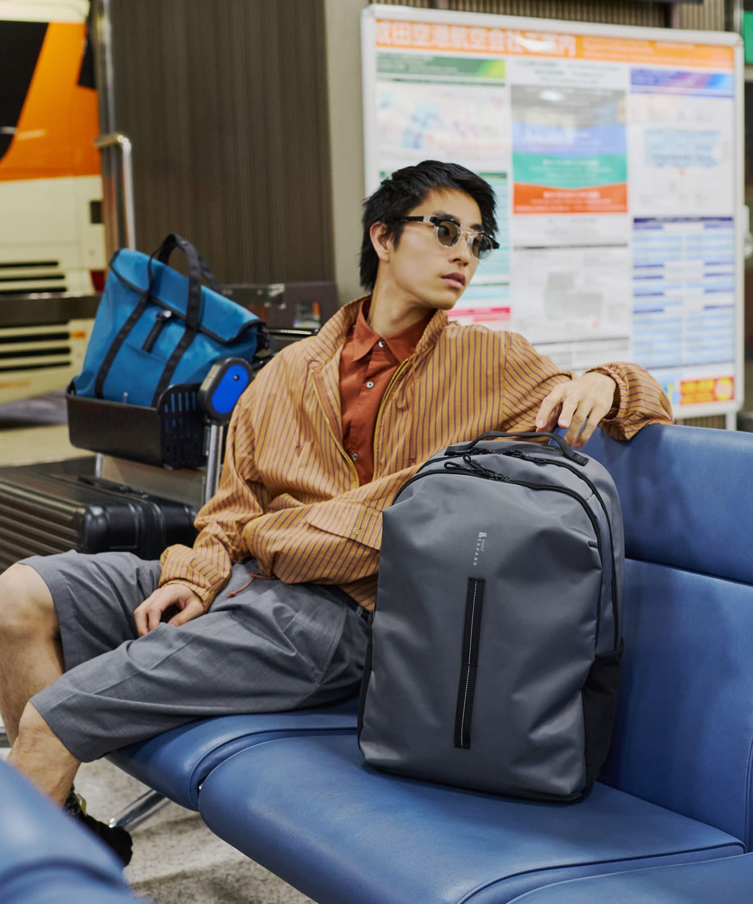 anello リュック　EXPAND　トラベルバッグ　PACKT　エアフィットパネル　A4サイズ　撥水機能　13インチPC収納可　ATR0418　キャリーオンテープ