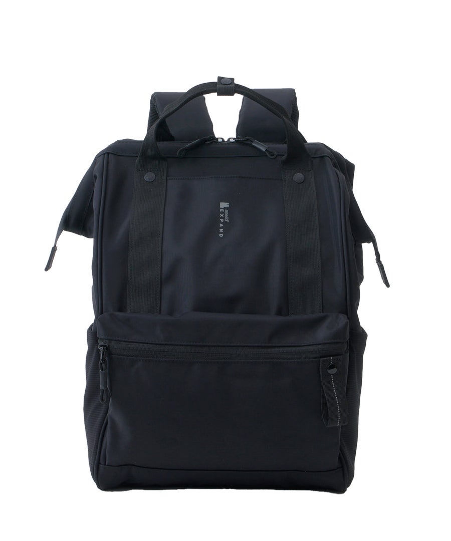 anello　口金リュック　PACKT　EXPAND　エアフィットパネル　A4　20L 撥水加工　15インチPC収納可　キャリーオンテープ　ATR0419　ブラック