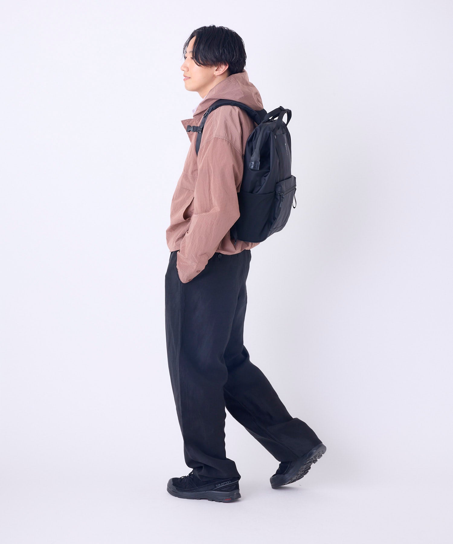 anello　口金リュック　PACKT　EXPAND　エアフィットパネル　A4　20L　撥水加工　15インチPC収納可　キャリーオンテープ　ATR0419　ブラック