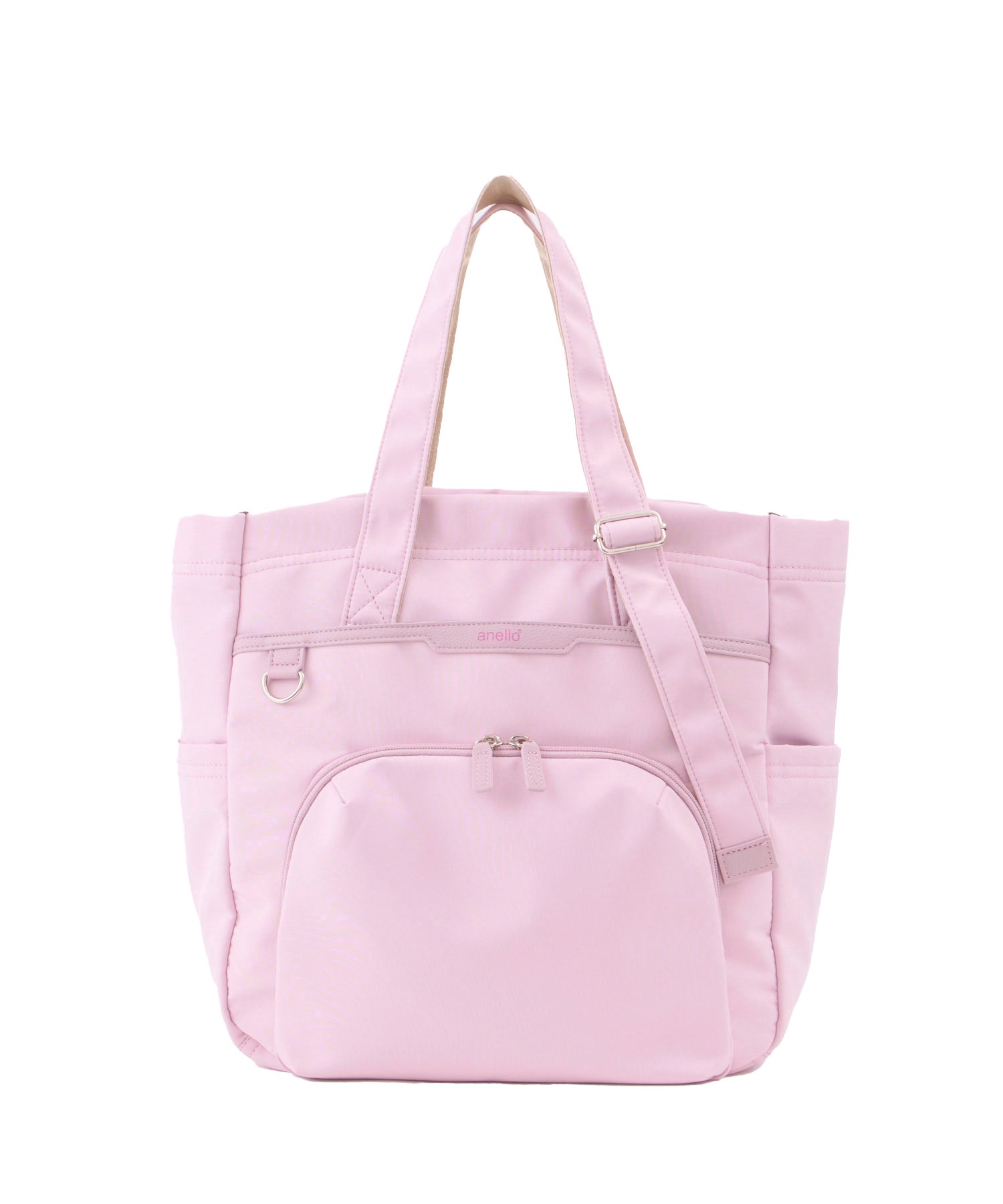 anello トートバッグ　Arua ATR0422　FIT A4 撥水加工 カジュアルバッグ　多収納　通勤バッグ　通学バッグ　ピンク