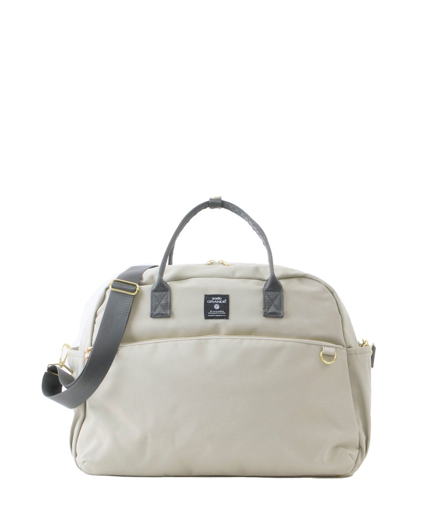 anello GRANDE 2WAY ボストンバッグ　MART　A4　撥水加工　キャリーオンテープ　10ポケット　大容量 30L GTM0866 旅行　グレーベージュ