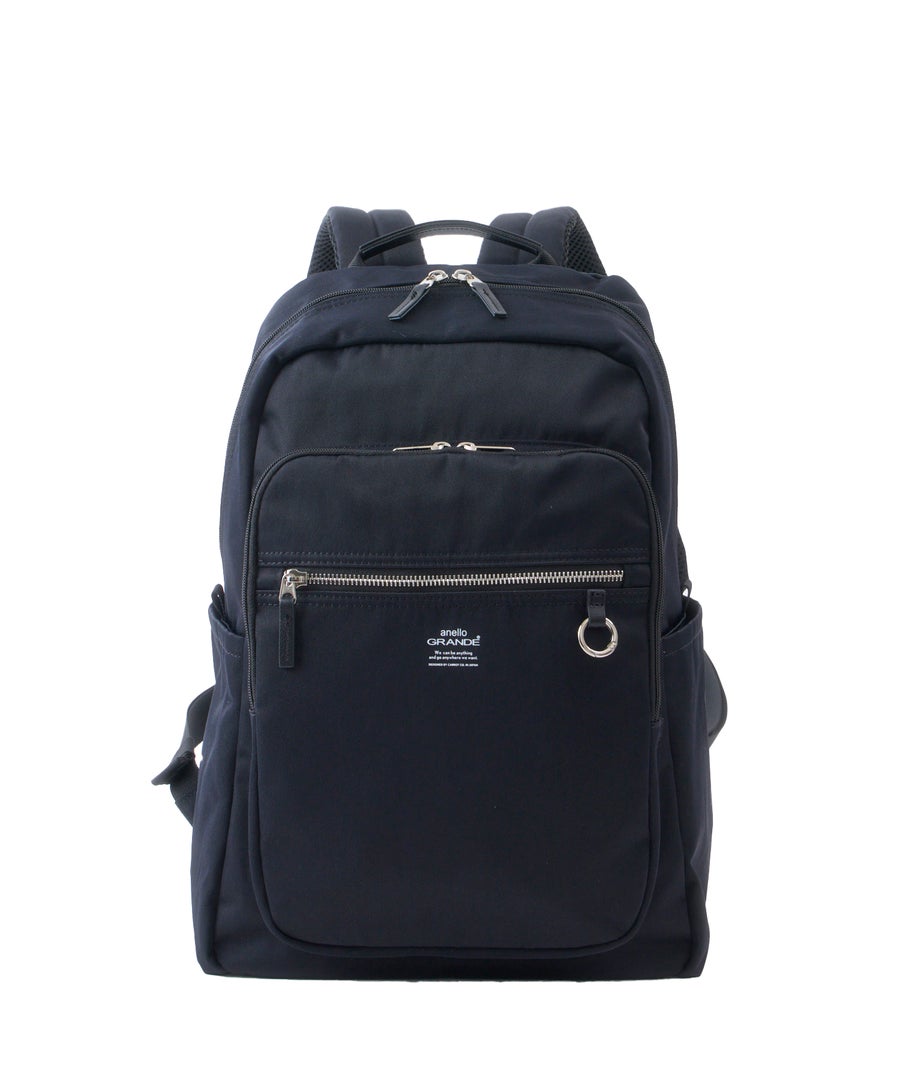 anello GRANDE 多機能デイパック ROOMY 10ポケット 20L キャリーオンテープ　セキュリティポケット　底鋲　GTM1103　ブラック