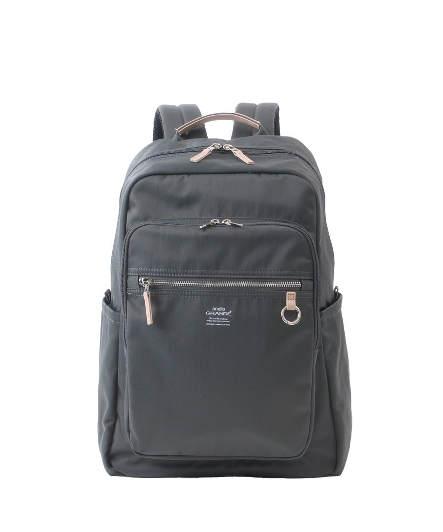 anello GRANDE 多機能デイパック ROOMY 10ポケット 20L キャリーオンテープ　セキュリティポケット　底鋲　GTM1103　グレー
