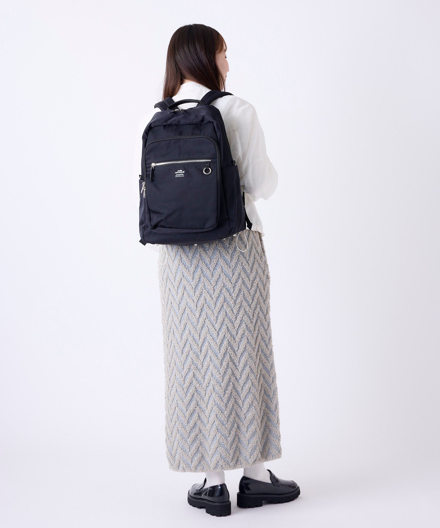 anello GRANDE 多機能デイパック ROOMY 10ポケット 20L キャリーオンテープ セキュリティポケット 底鋲 GTM1103 ブラック