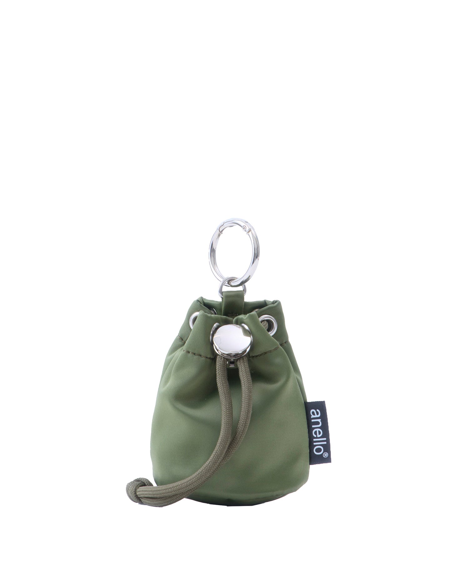 anello パースポーチチャーム CHARM MARKET2 AIY0201 巾着型チャームポーチ ナイロン　小物ポーチ　カラビナ付き　オリーブ