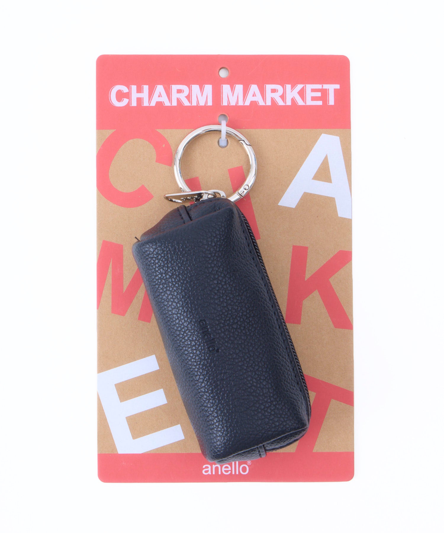 anello シリンダーポーチチャーム CHARM MARKET2 AIY0204 小物ポーチ　カラビナ付き　スマートキー　収納ポーチ　合皮