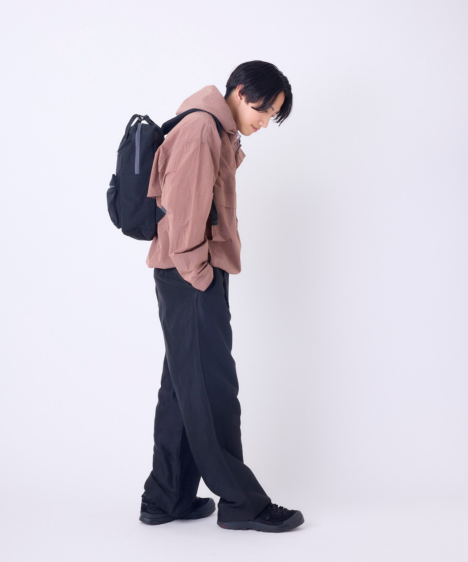 anello GRANDE CANDY　ハンドル付きリュック　GGM1121　A4 撥水加工　軽量　Ｄカン付き　17L サイドポケット付き　ブラック