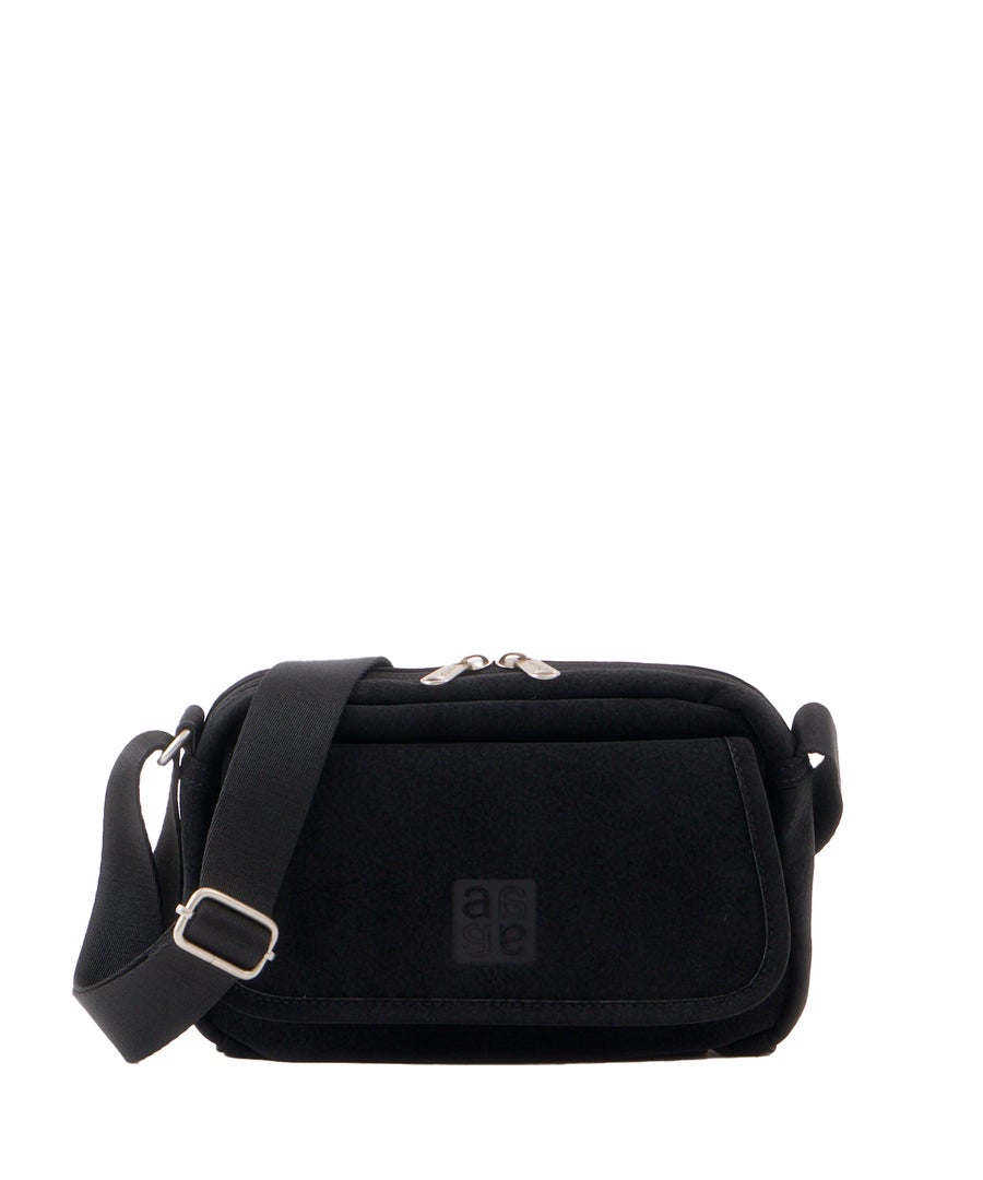 anello アネロ FIT ミニショルダーバッグ スエード ユニセックス お出かけバッグ フラップポケット ティモシー AIB5212 ブラック