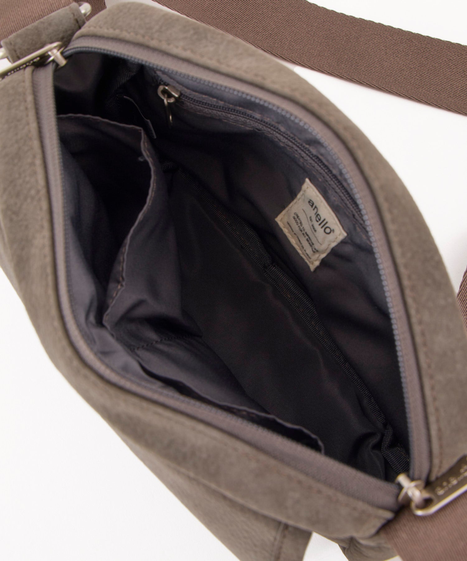 anello アネロ FIT ミニショルダーバッグ スエード ユニセックス お出かけバッグ フラップポケット ティモシー AIB5212 グレー