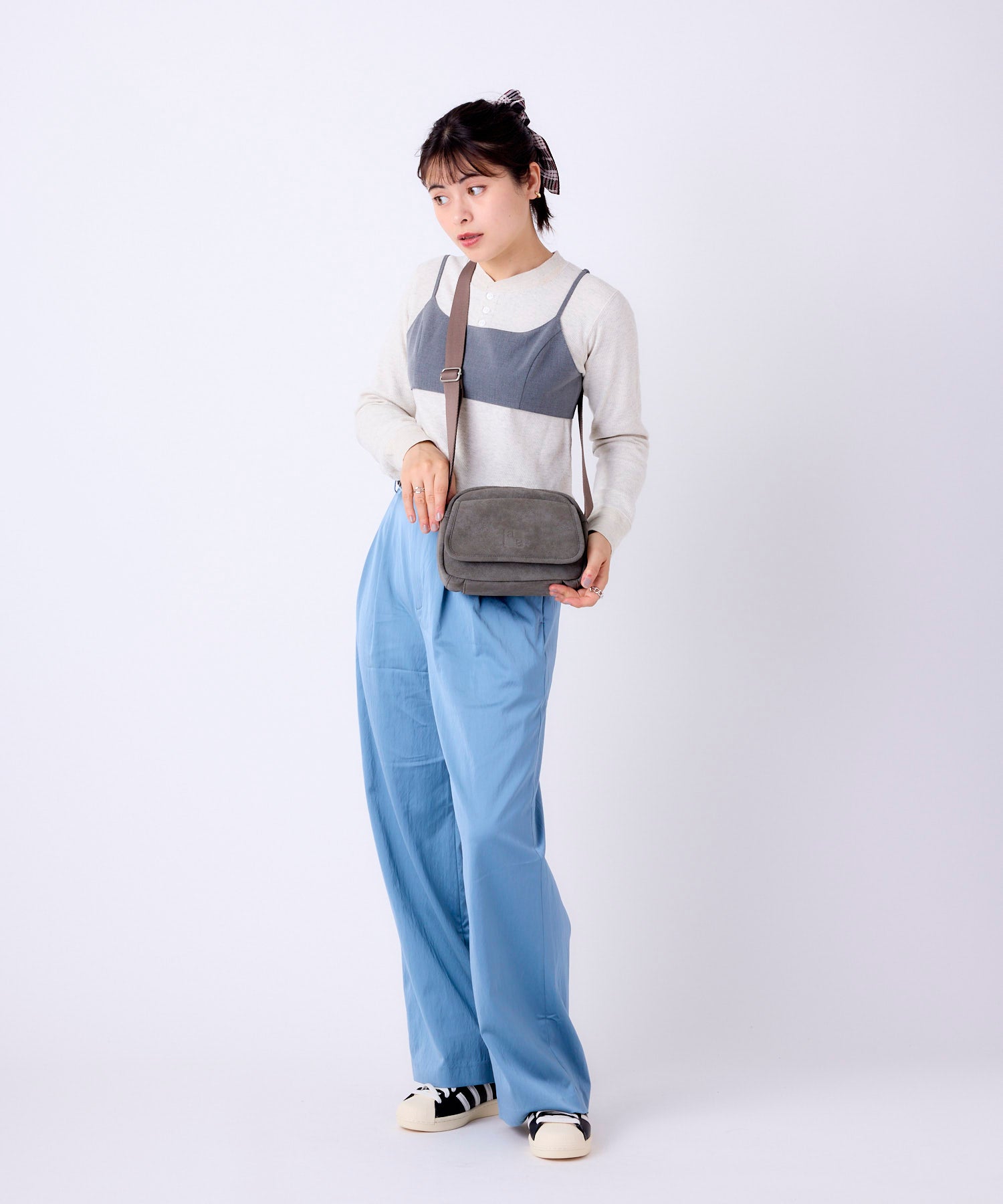 anello アネロ FIT ミニショルダーバッグ スエード ユニセックス お出かけバッグ フラップポケット ティモシー AIB5212