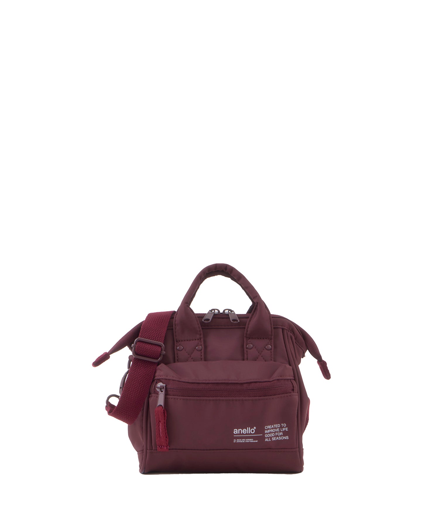 anello アネロ NATIVE 2WAY口金マイクロショルダーバッグ 撥水 お出かけバッグ 口金 デリバー ATB5192　ボルドー