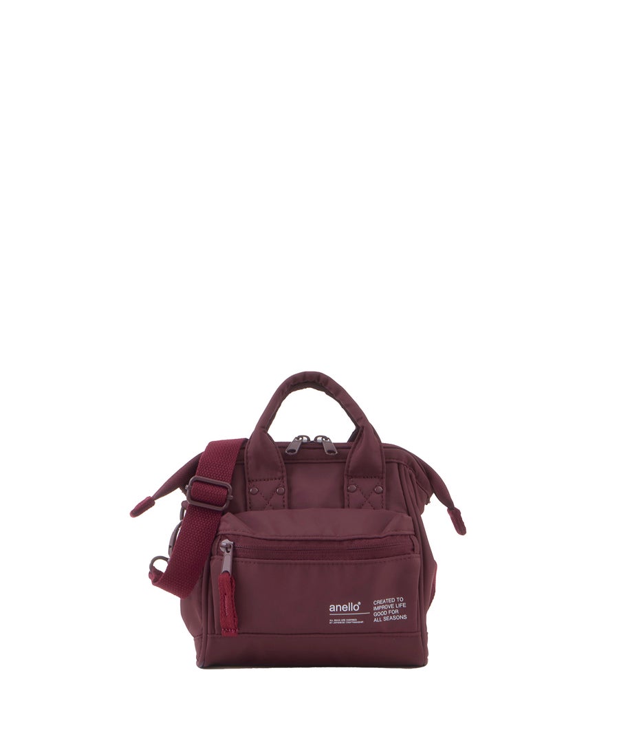anello アネロ NATIVE 2WAY口金マイクロショルダーバッグ 撥水 お出かけバッグ 口金 デリバー ATB5192　ボルドー
