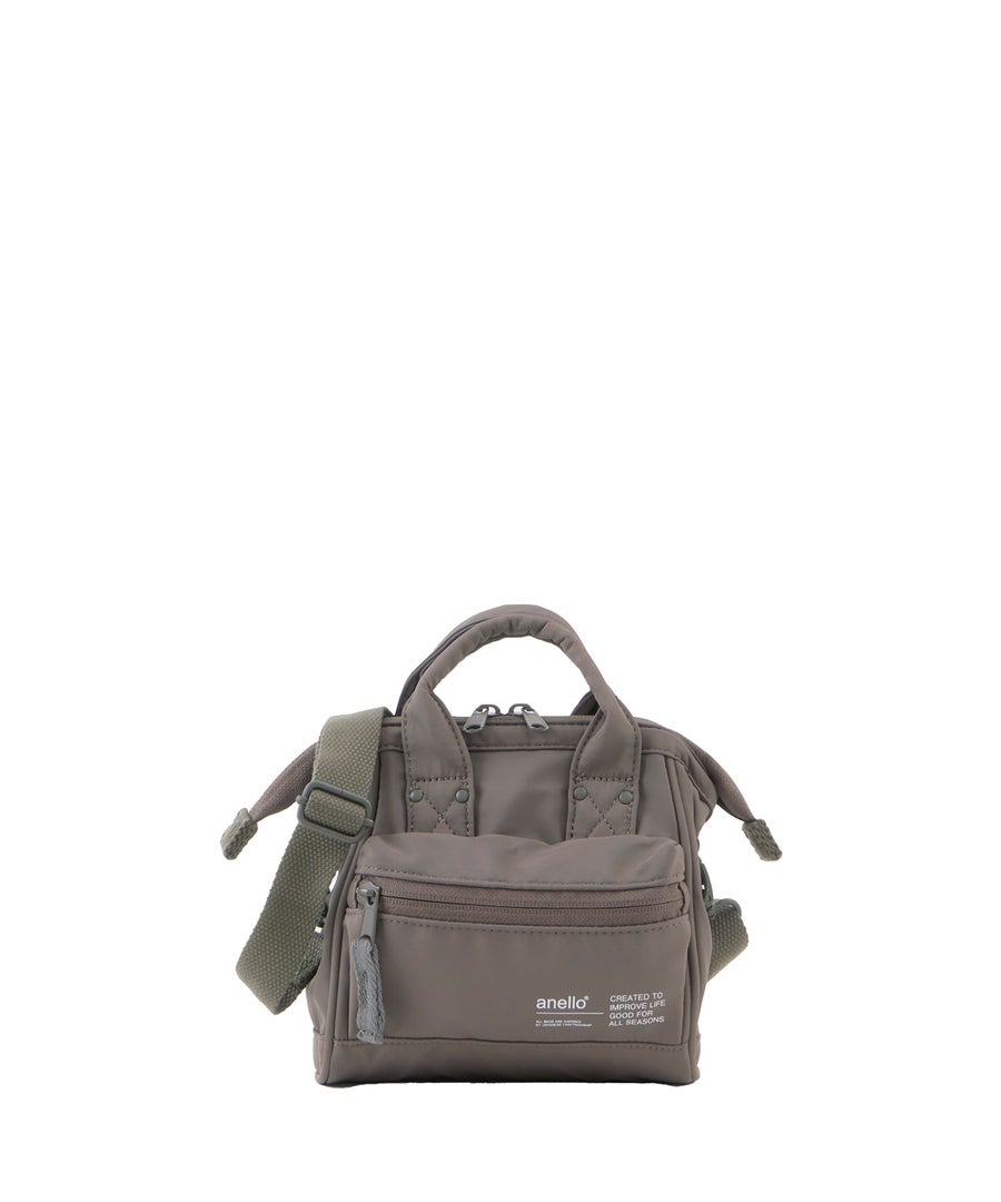 anello アネロ NATIVE 2WAY口金マイクロショルダーバッグ 撥水 お出かけバッグ 口金 デリバー ATB5192　ライトグレー