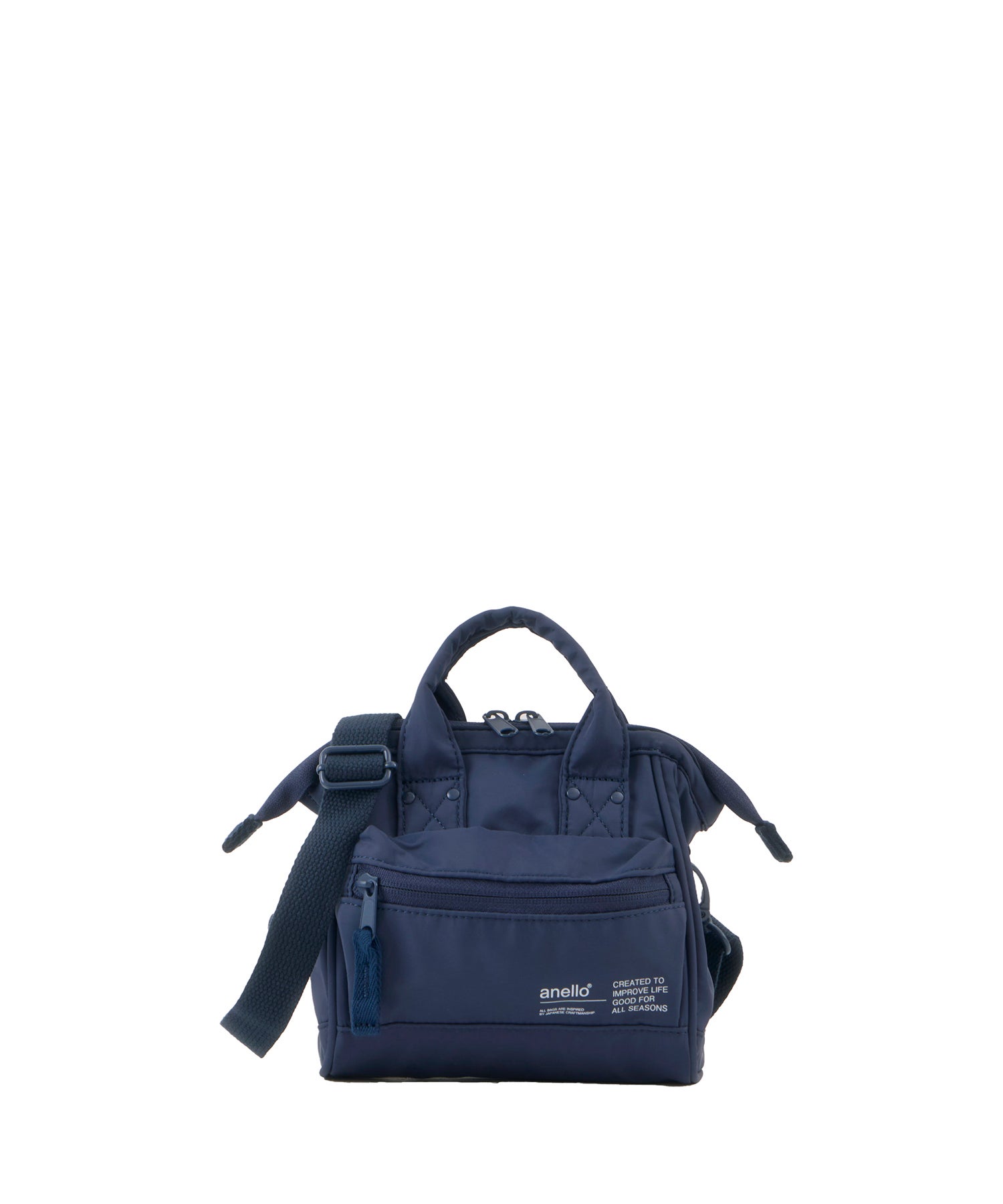 anello アネロ NATIVE 2WAY口金マイクロショルダーバッグ 撥水 お出かけバッグ 口金 デリバー ATB5192　ネイビー