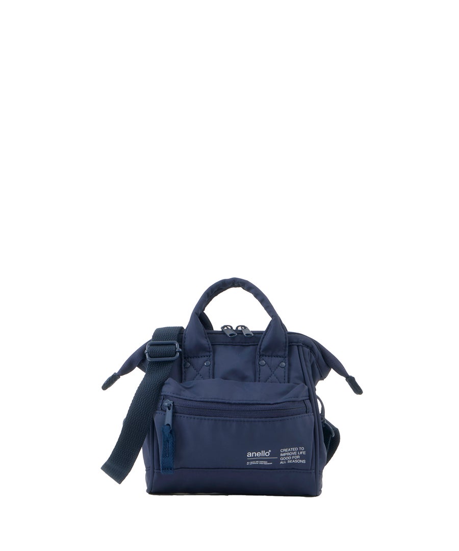 anello アネロ NATIVE 2WAY口金マイクロショルダーバッグ 撥水 お出かけバッグ 口金 デリバー ATB5192　ネイビー