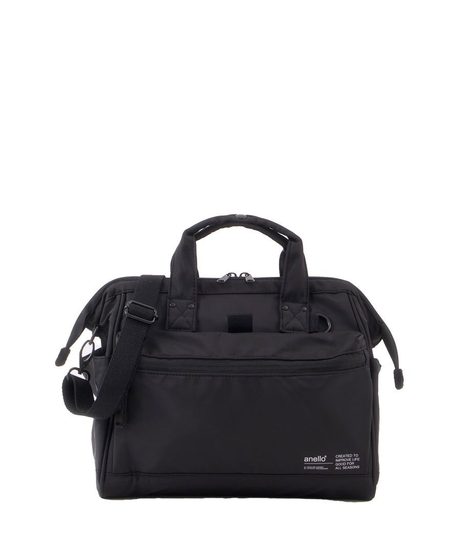 anello アネロ NATIVE 2WAY口金ショルダーバッグ 撥水 A5 キャリーオンテープ 2WAY 口金 デリバー ATB5193　ブラック