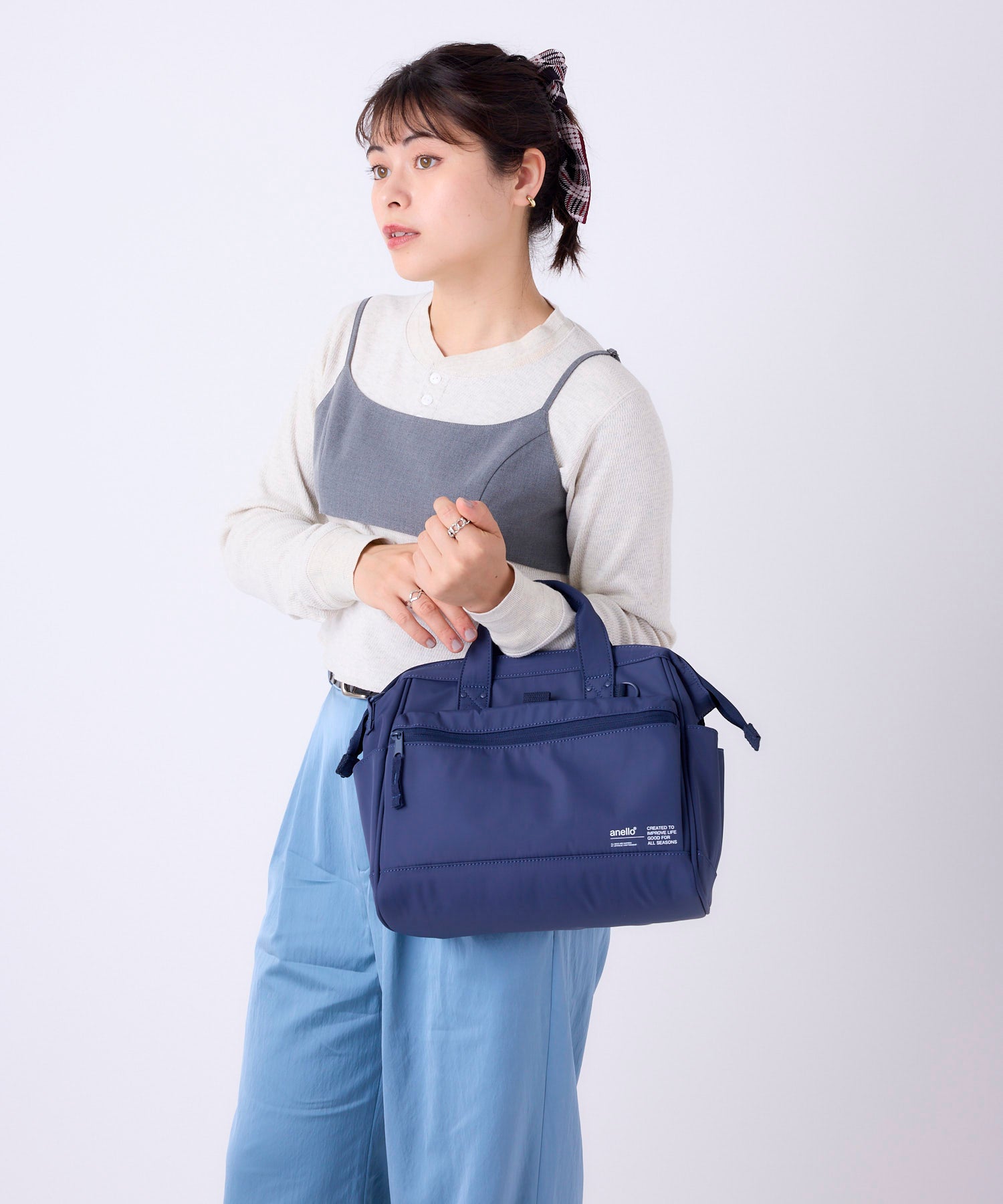 anello アネロ NATIVE 2WAY口金ショルダーバッグ 撥水 A5 キャリーオンテープ 2WAY 口金 デリバー ATB5193