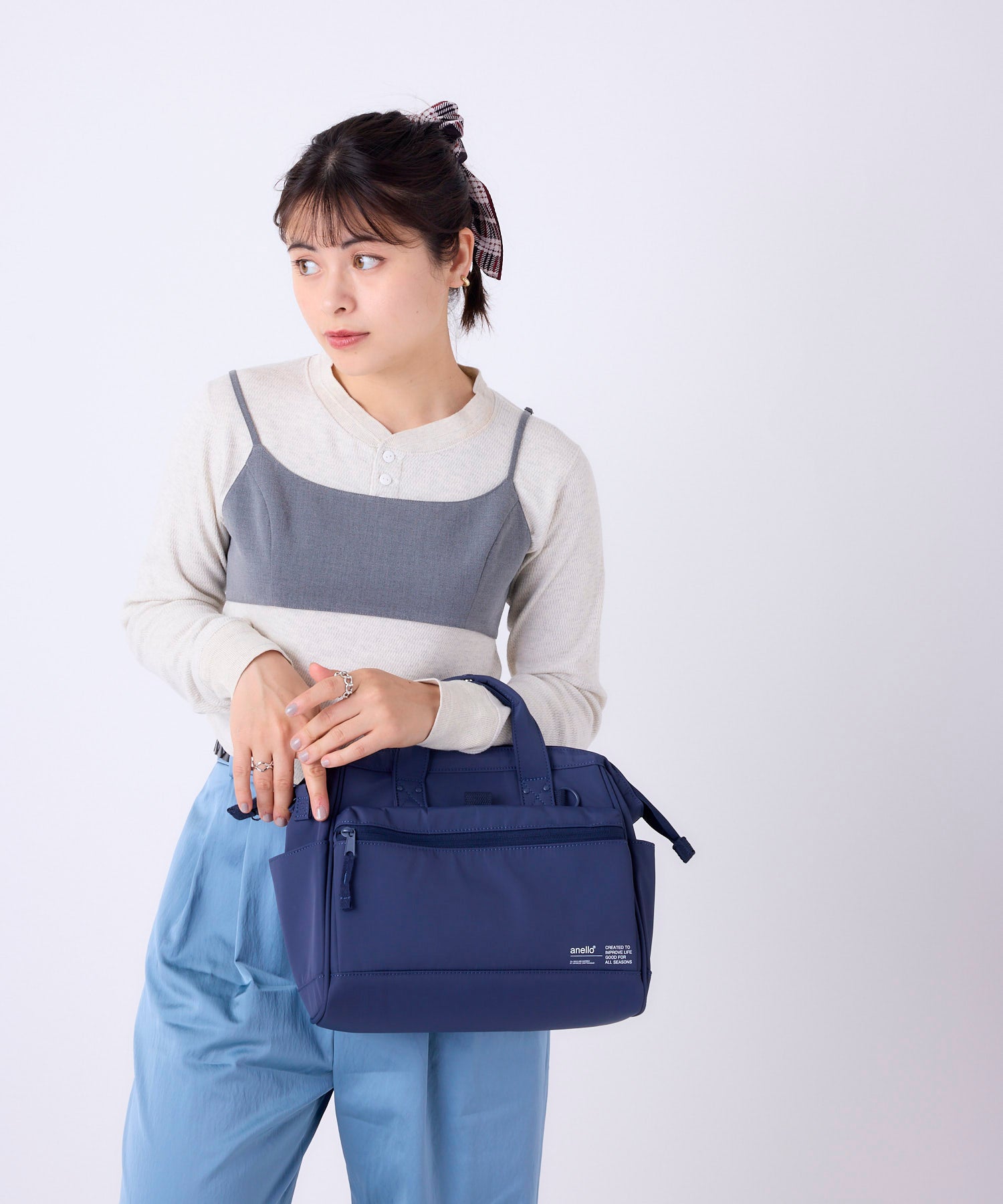 anello アネロ NATIVE 2WAY口金ショルダーバッグ 撥水 A5 キャリーオンテープ 2WAY 口金 デリバー ATB5193