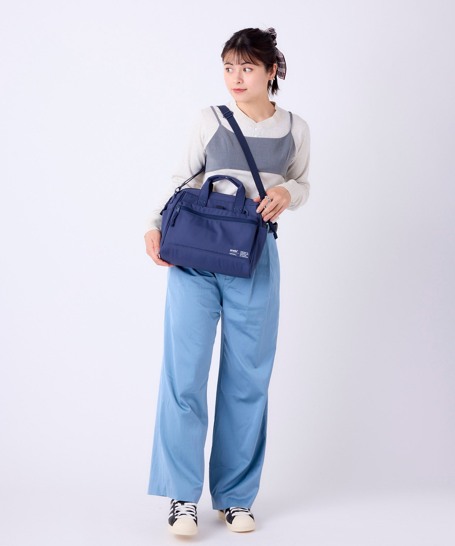 anello アネロ NATIVE 2WAY口金ショルダーバッグ 撥水 A5 キャリーオンテープ 2WAY 口金 デリバー ATB5193