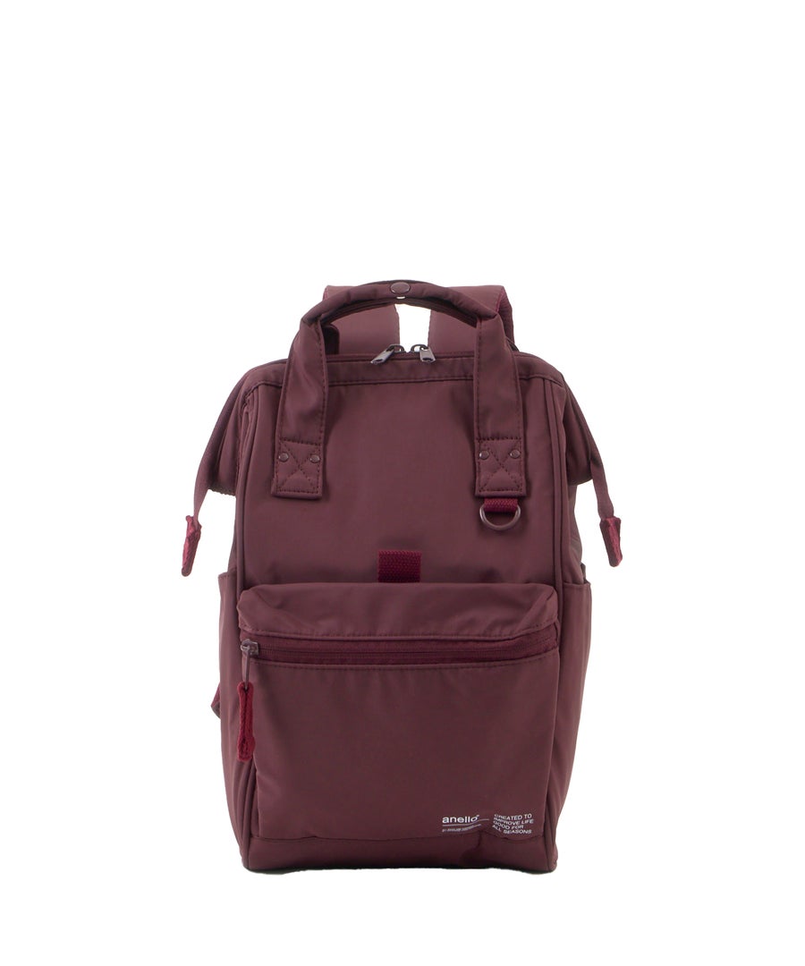 anello アネロ NATIVE CROSSBOTTLE 口金リュック A4 撥水 キャリーオンテープ PC収納可能 10L ATB5194 デリバー ボルドー