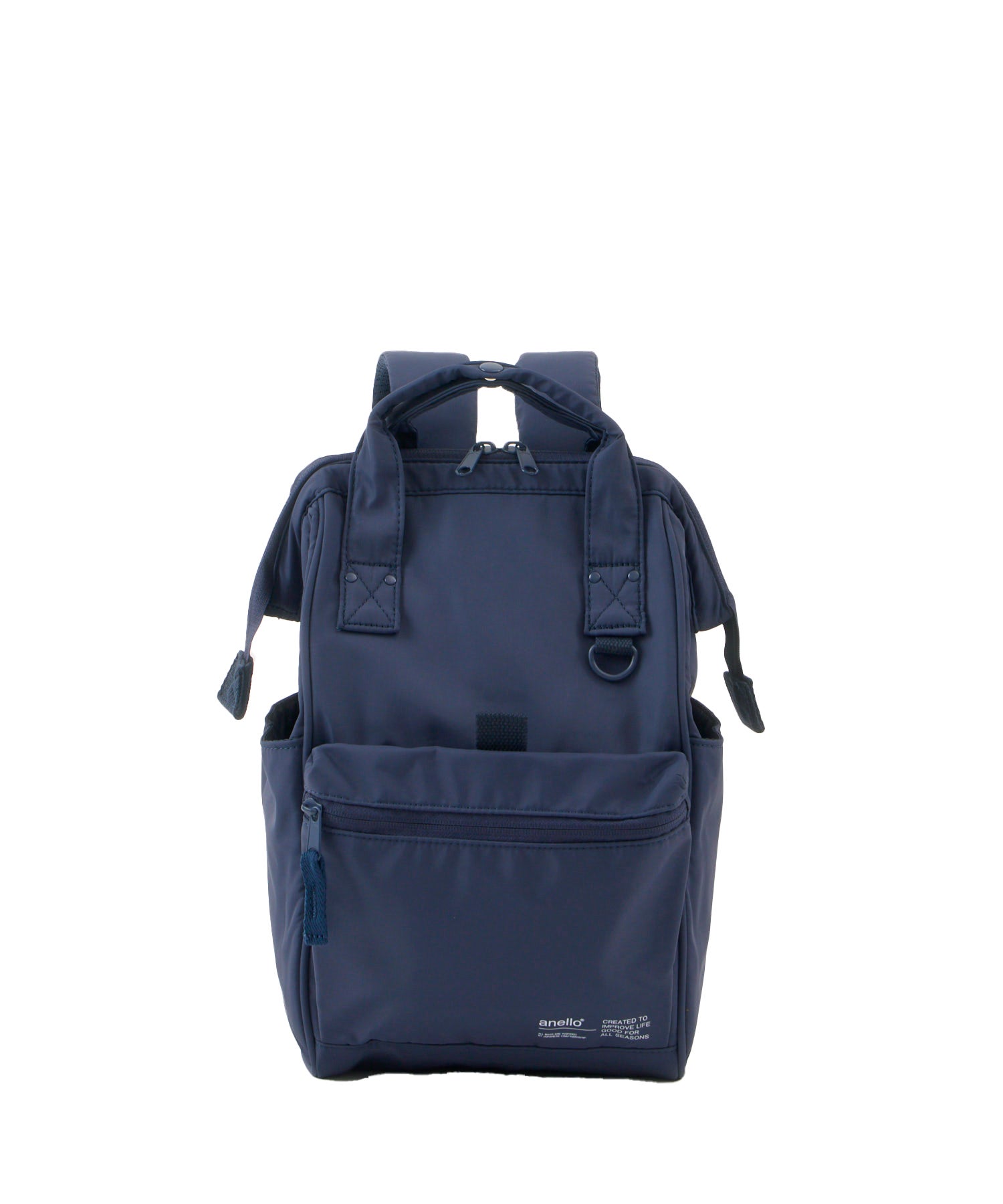 anello アネロ NATIVE CROSSBOTTLE 口金リュック A4 撥水 キャリーオンテープ PC収納可能 10L ATB5194 デリバー ネイビー