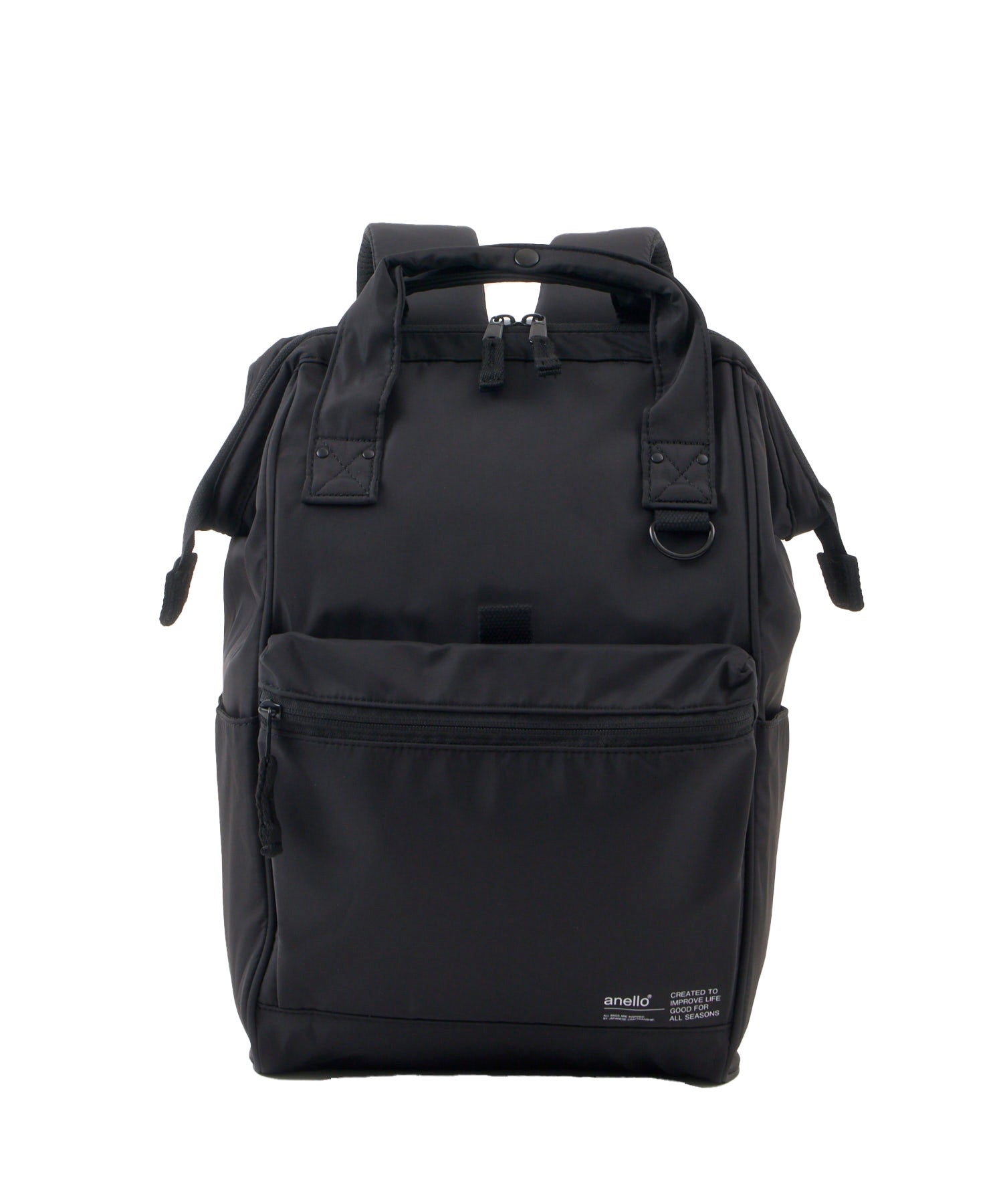 anello アネロ NATIVE CROSSBOTTLE 口金リュック デリバー A4 PC収納可能 キャリーオンテープ 18L 撥水 ブラック