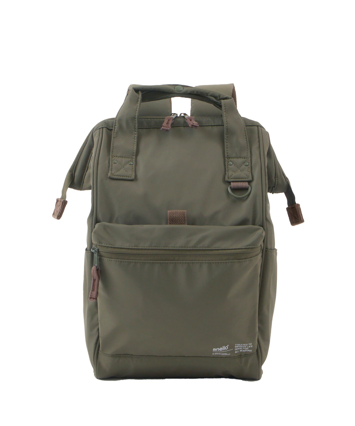 anello アネロ NATIVE CROSSBOTTLE 口金リュック デリバー A4 PC収納可能 キャリーオンテープ 18L 撥水 ダークオリーブ