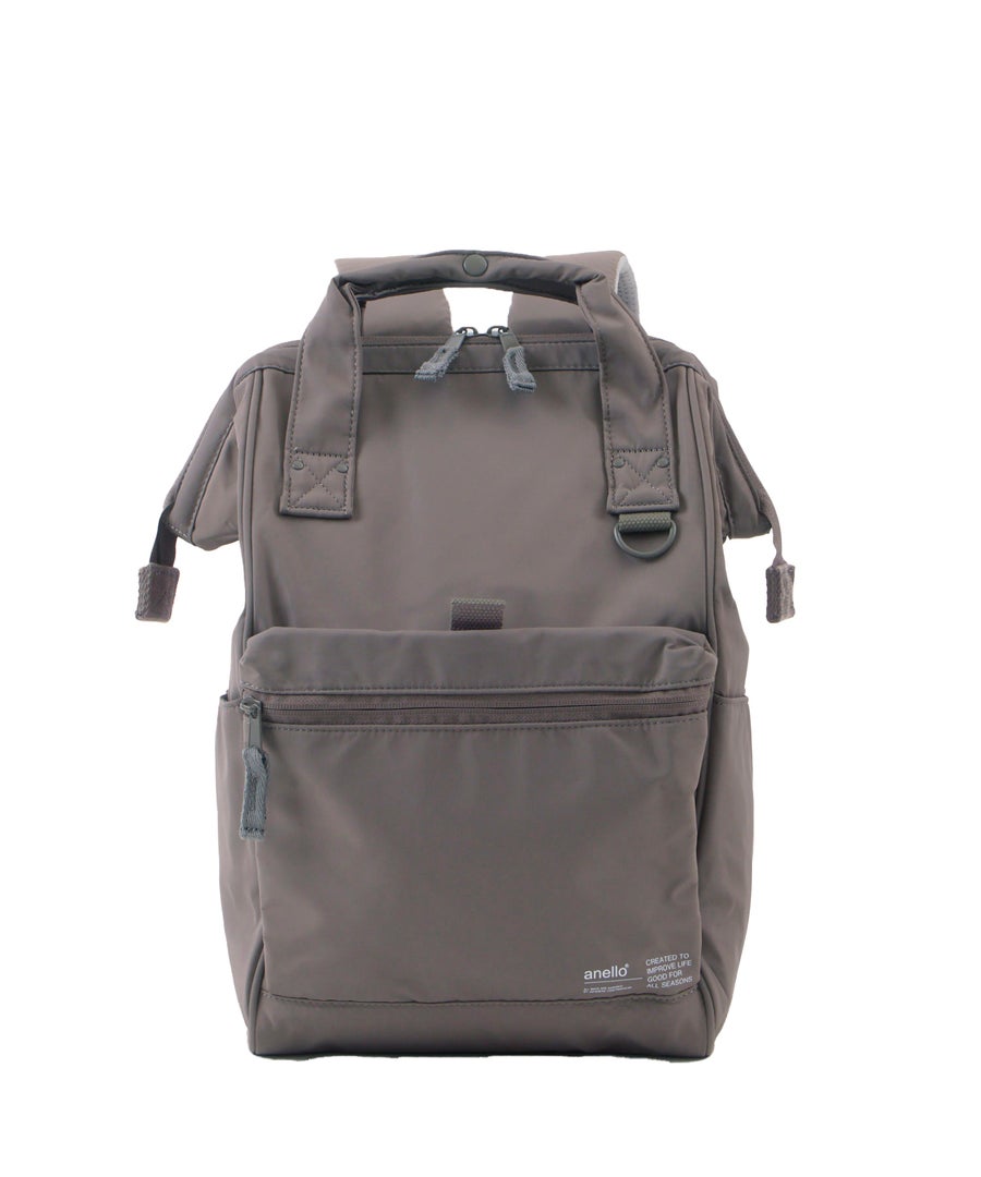 anello アネロ NATIVE CROSSBOTTLE 口金リュック デリバー A4 PC収納可能 キャリーオンテープ 18L 撥水 ライトグレー
