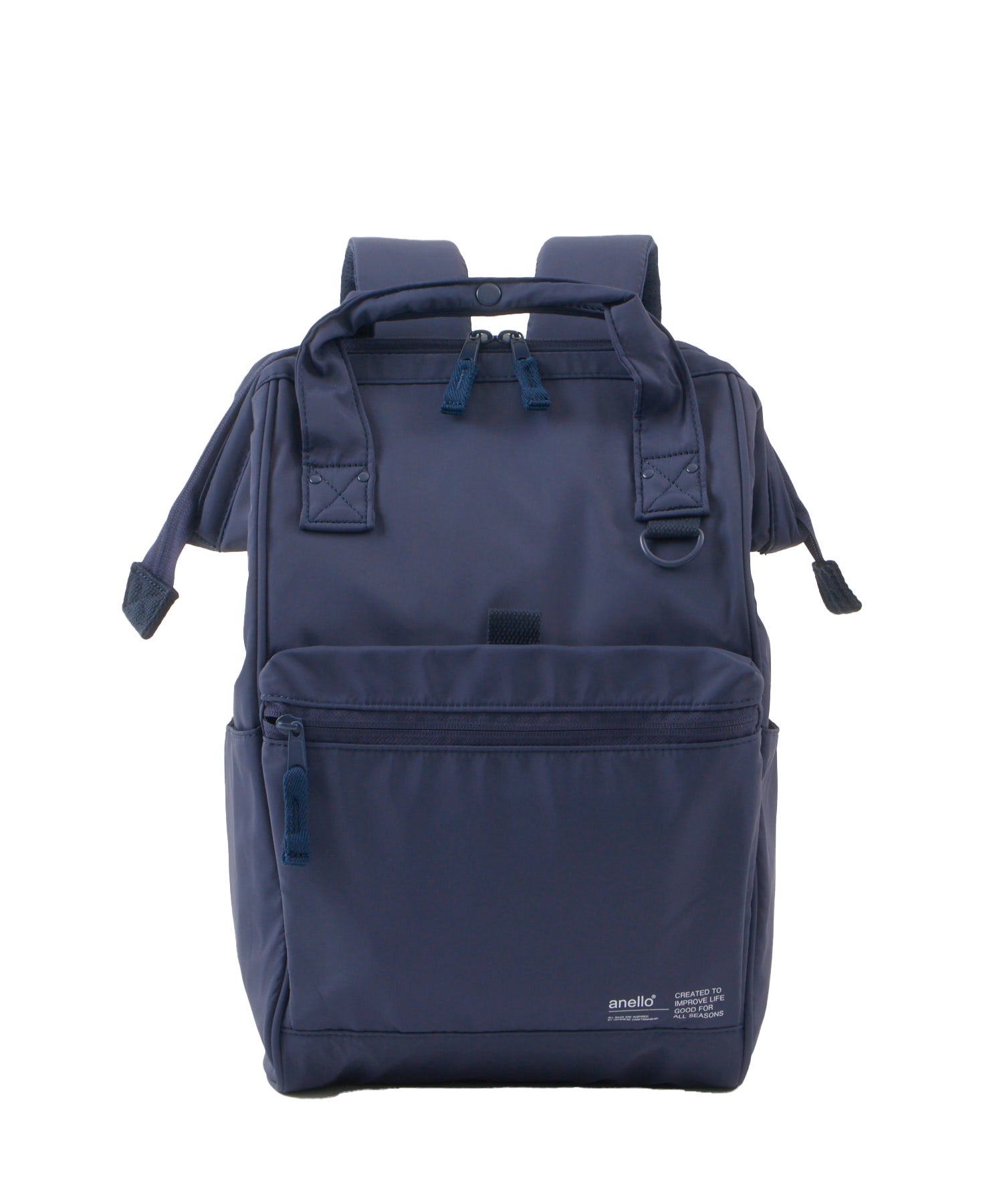 anello アネロ NATIVE CROSSBOTTLE 口金リュック デリバー A4 PC収納可能 キャリーオンテープ 18L 撥水 ネイビー