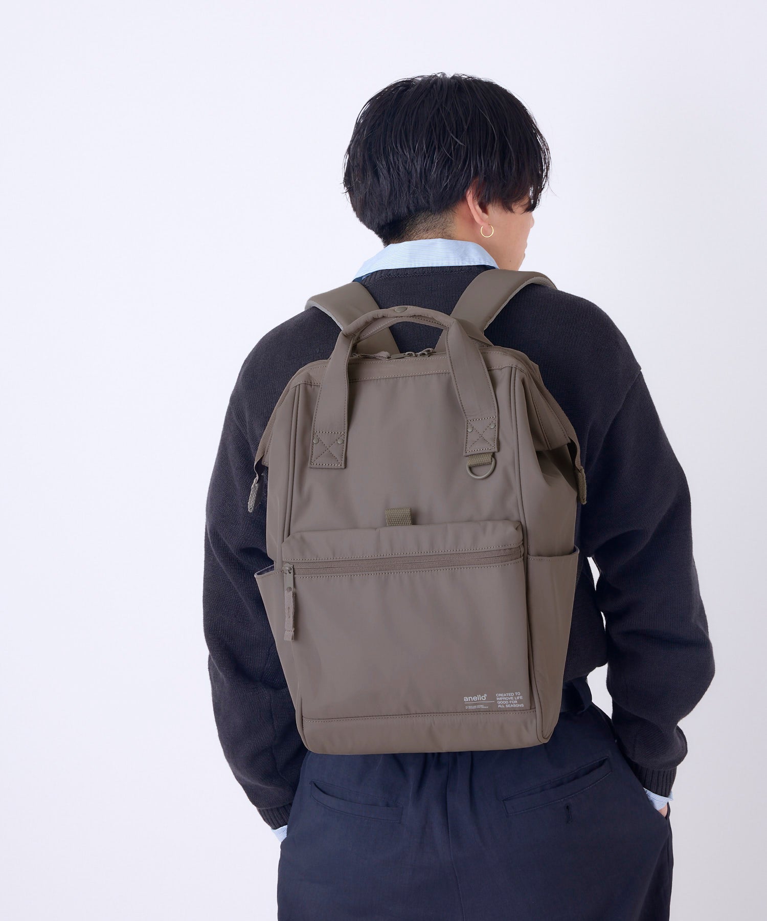 anello アネロ NATIVE CROSSBOTTLE 口金リュック デリバー A4 PC収納可能 キャリーオンテープ 18L 撥水