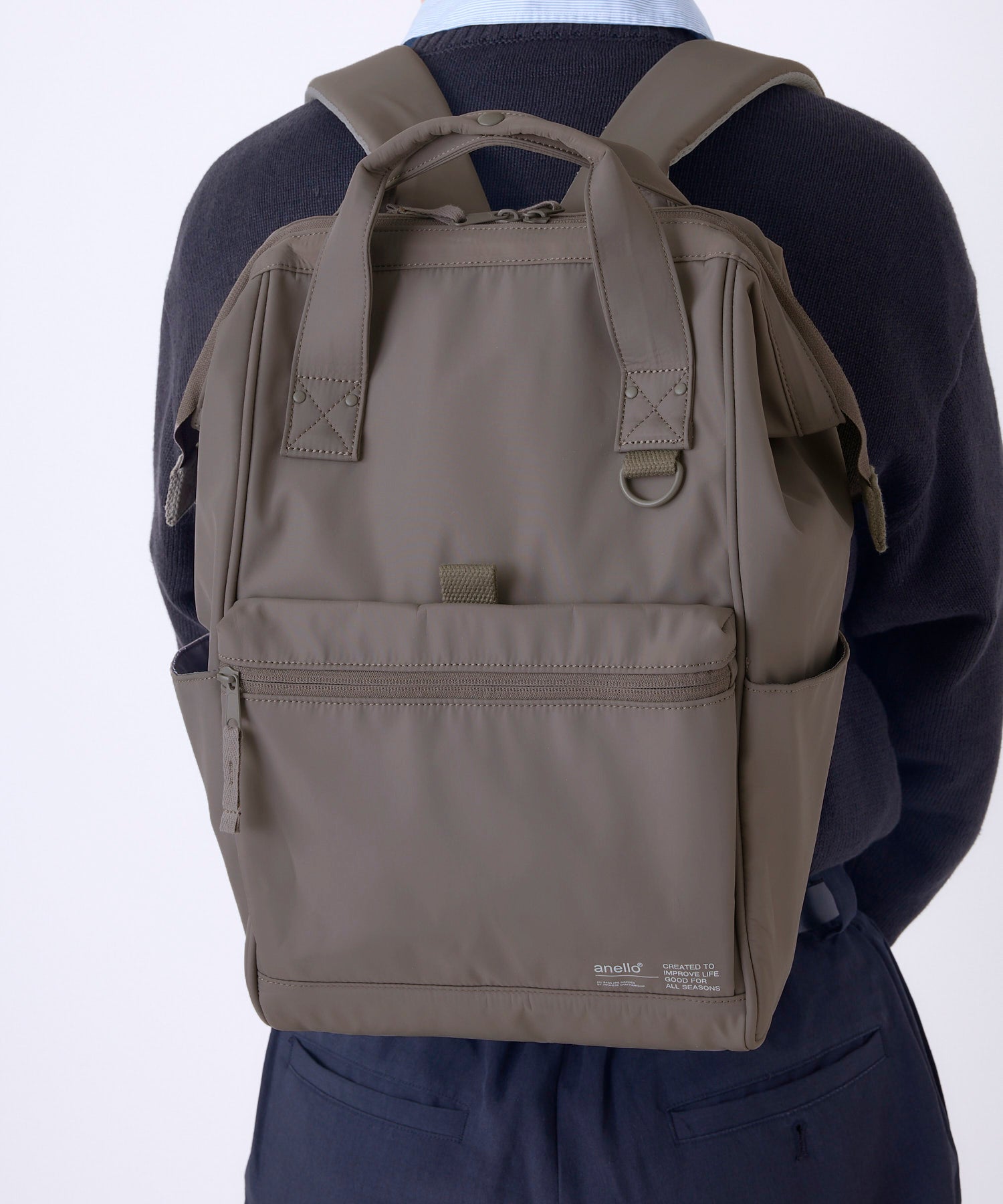 anello アネロ NATIVE CROSSBOTTLE 口金リュック デリバー A4 PC収納可能 キャリーオンテープ 18L 撥水
