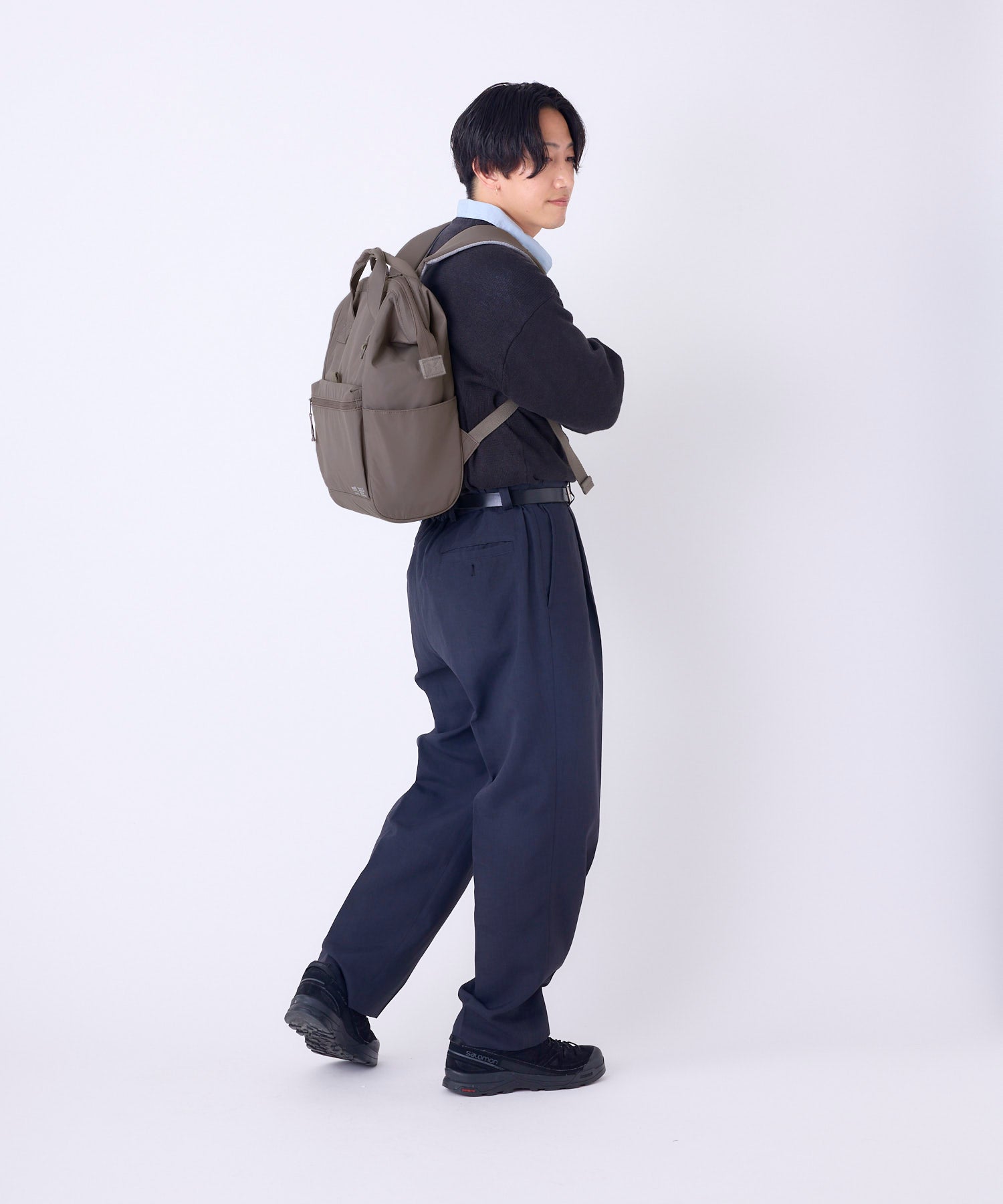 anello アネロ NATIVE CROSSBOTTLE 口金リュック デリバー A4 PC収納可能 キャリーオンテープ 18L 撥水