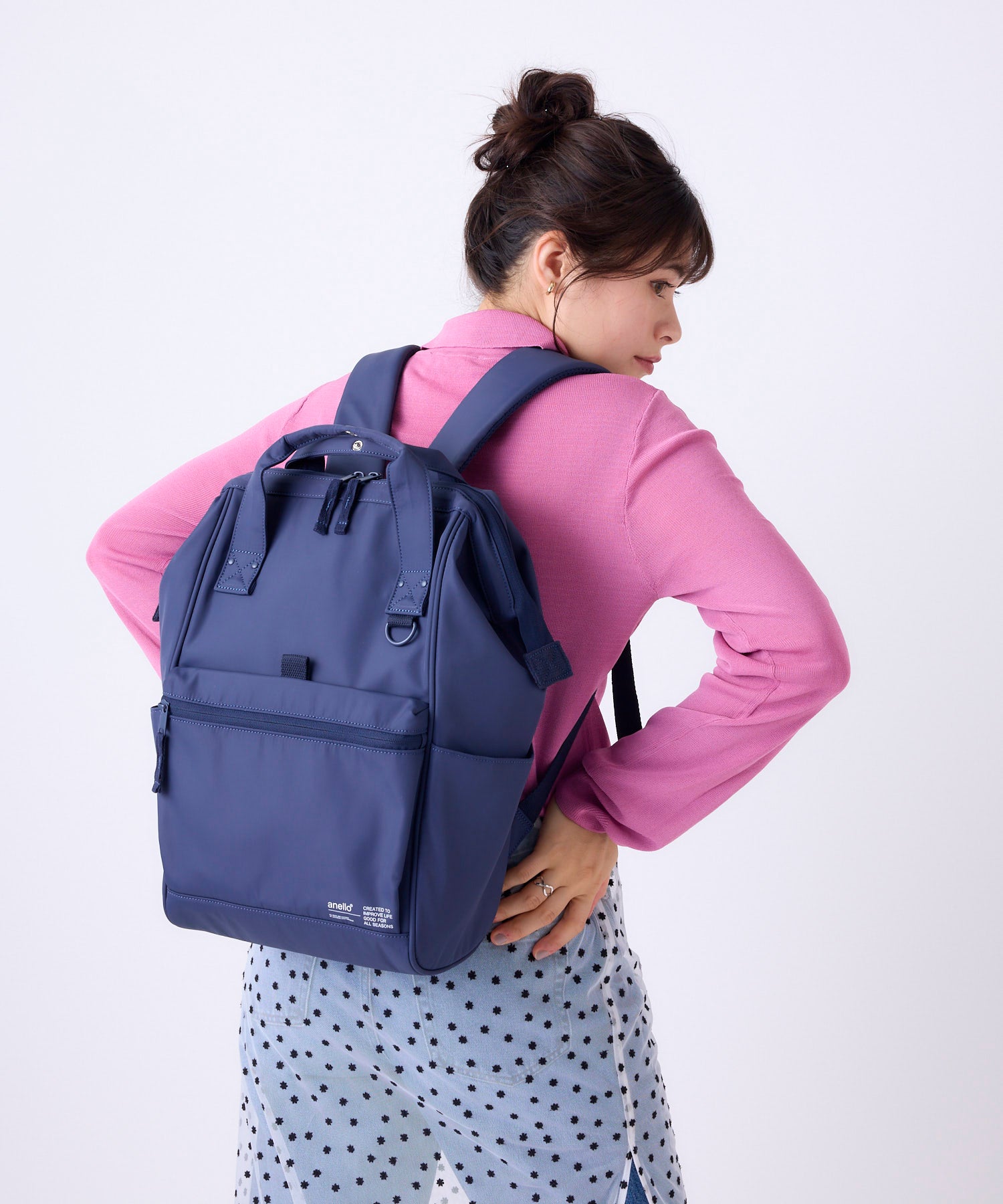 anello アネロ NATIVE CROSSBOTTLE 口金リュック デリバー A4 PC収納可能 キャリーオンテープ 18L 撥水