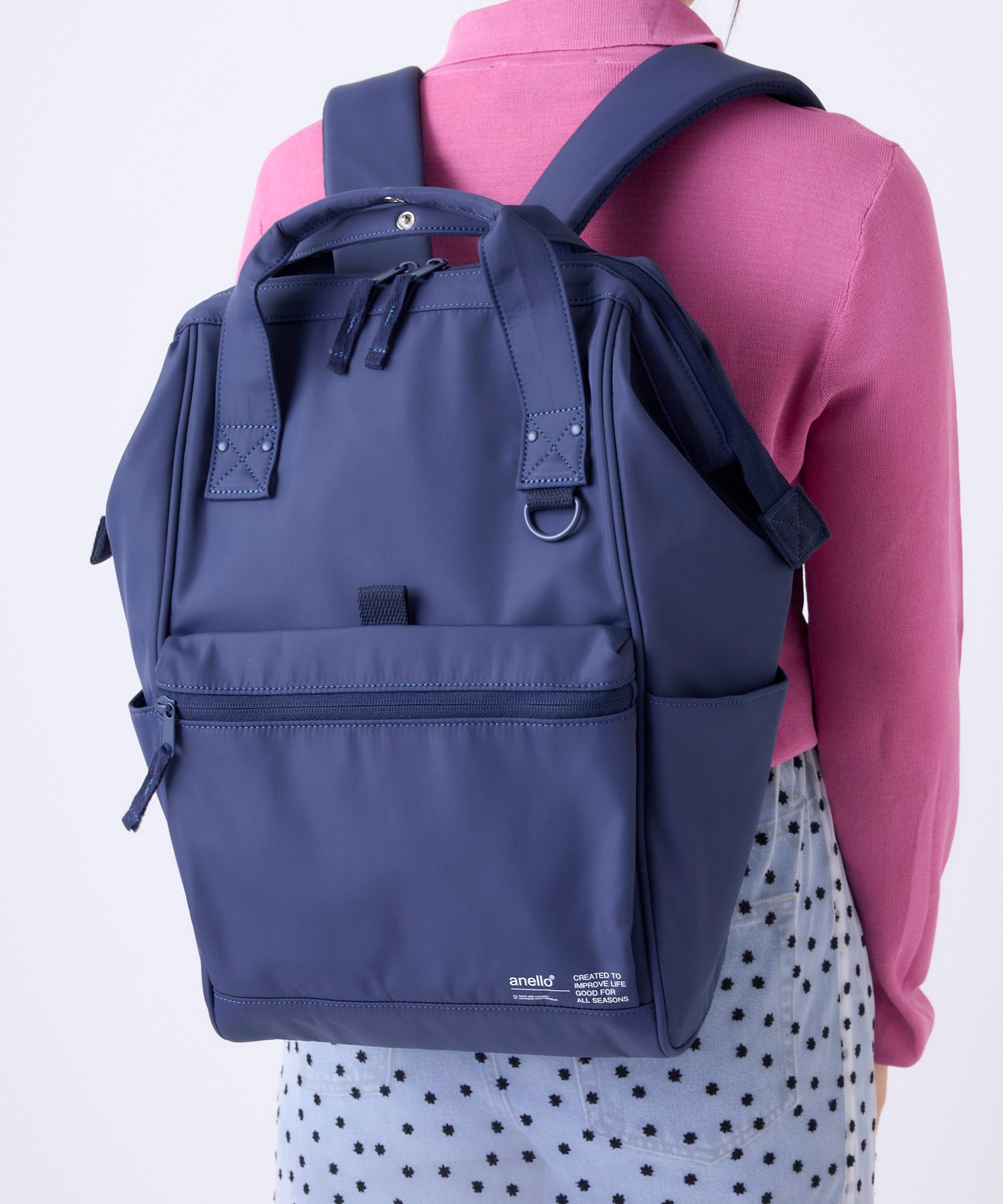 anello アネロ NATIVE CROSSBOTTLE 口金リュック デリバー A4 PC収納可能 キャリーオンテープ 18L 撥水