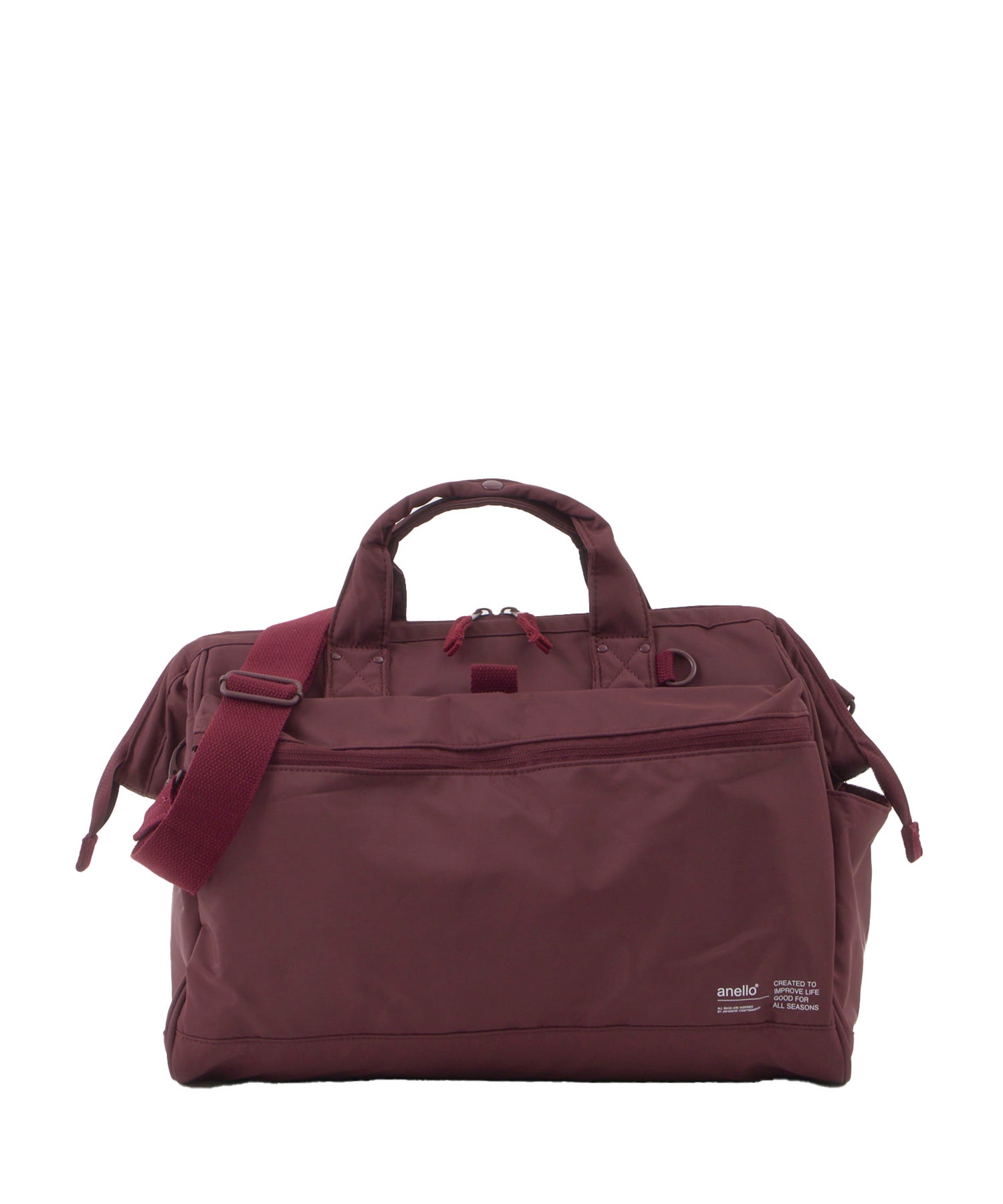 anello アネロ NATIVE 2WAY口金ボストンバッグ A4 2WAY 撥水 大容量 キャリーオンテープ 旅行バッグ お出かけバッグ デリバー ATB5196　ボルドー